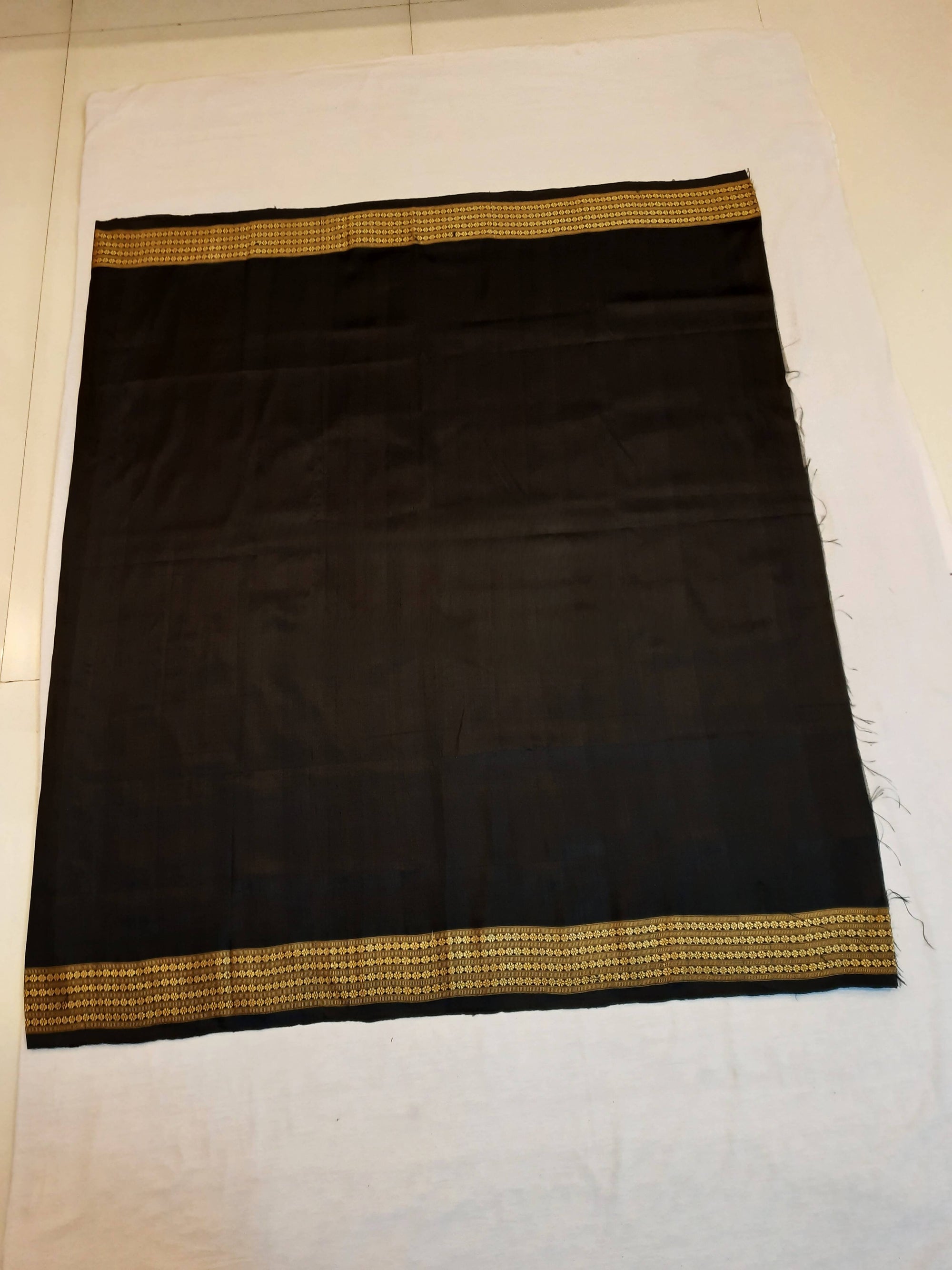 Black Odisha Khandua Pata Silk Saree with Silk Blouse piece