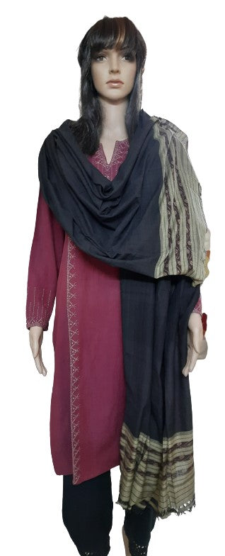 Black Cotton Sambalpuri Dupatta