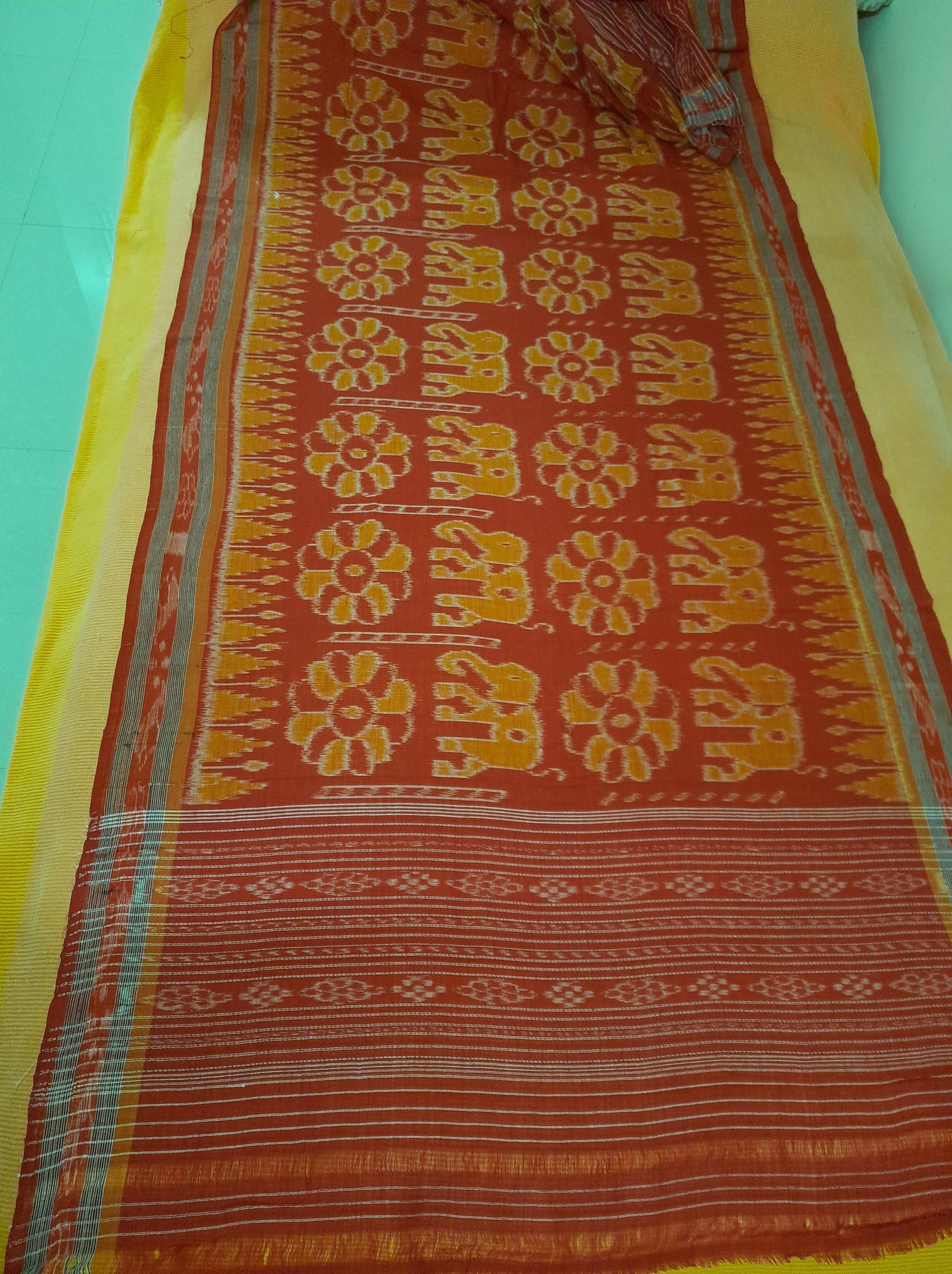 Red Cotton Odisha Ikat Dupatta