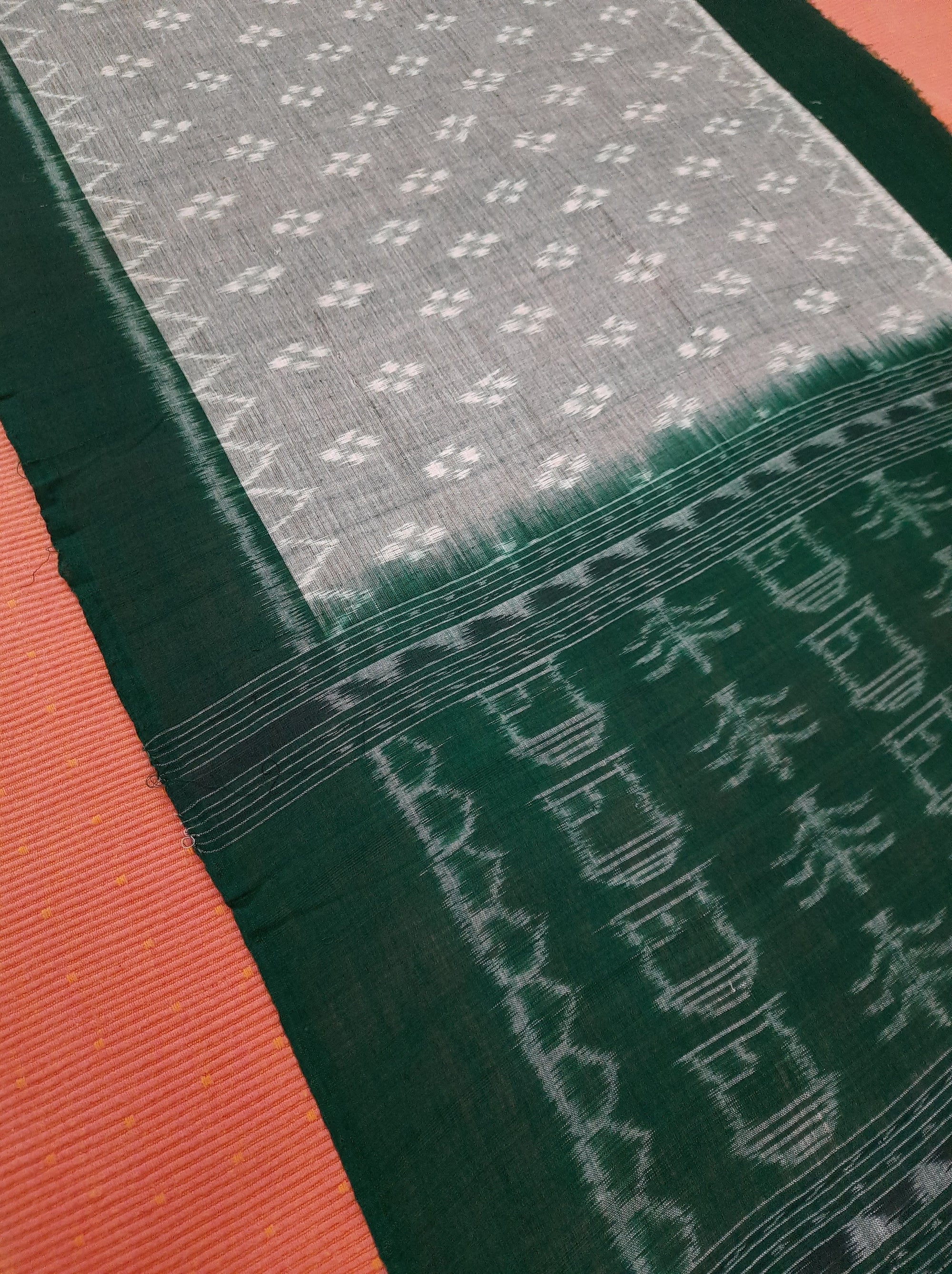 Green cotton Sambalpuri Ikat Stole