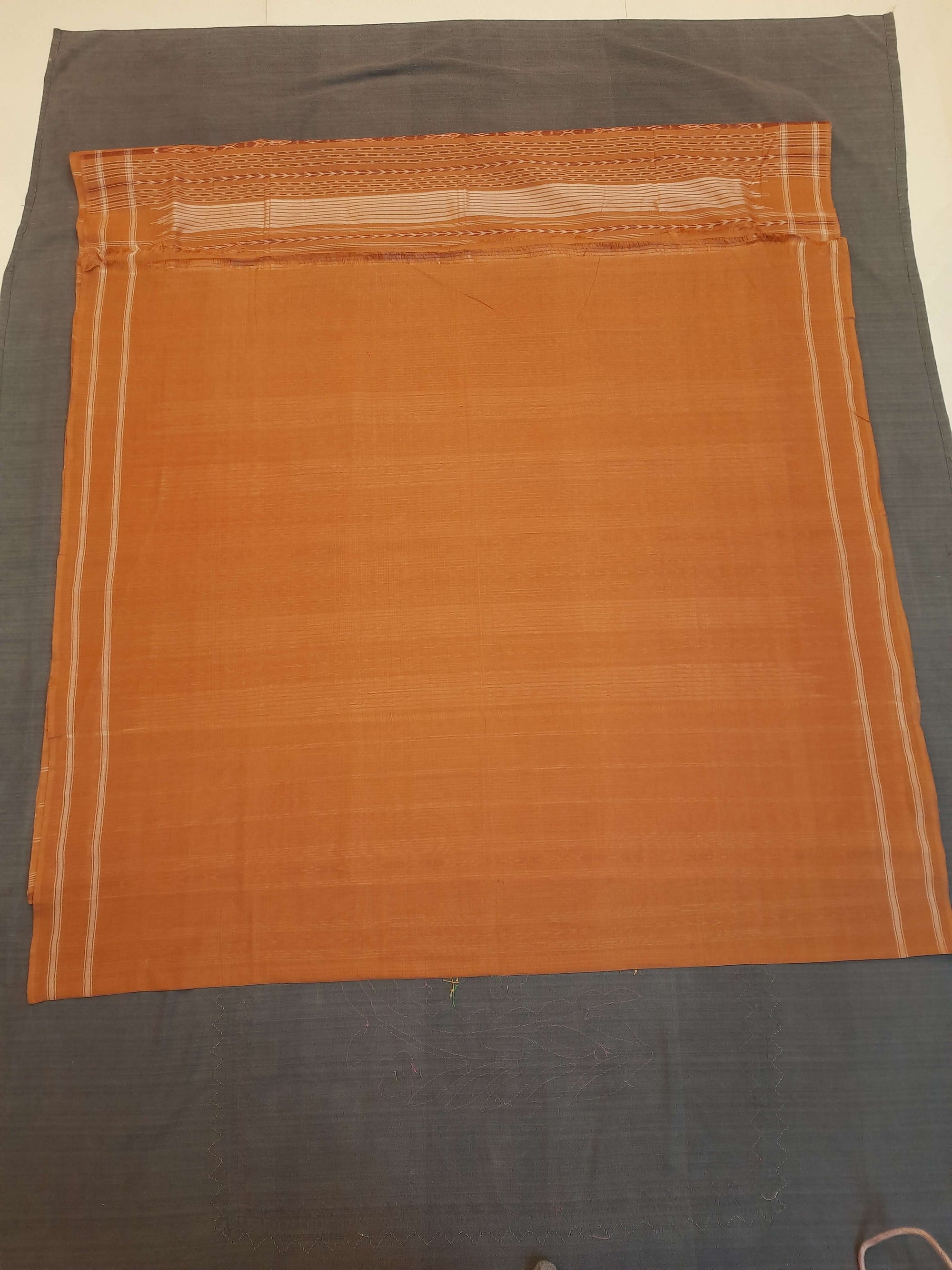 Peach cotton Sambalpuri Saree with running blouse piece