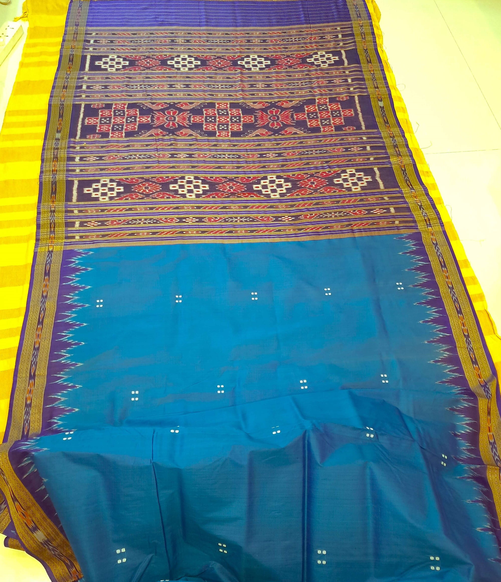 Blue Odisha Khandua Pata Silk Saree