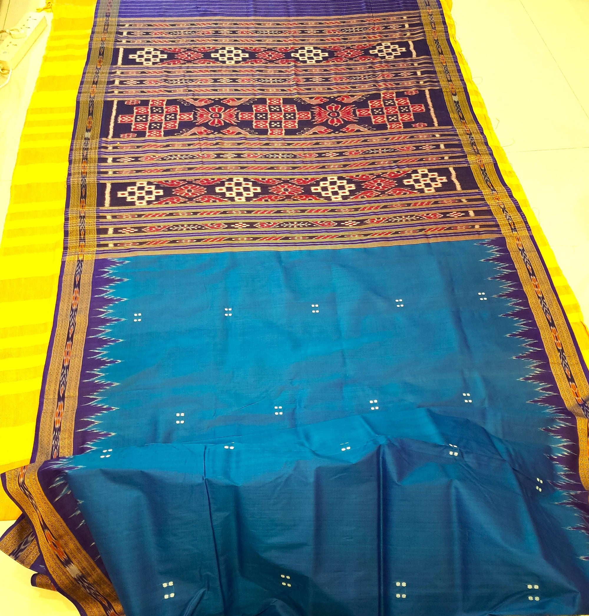 Blue Odisha Khandua Pata Silk Saree