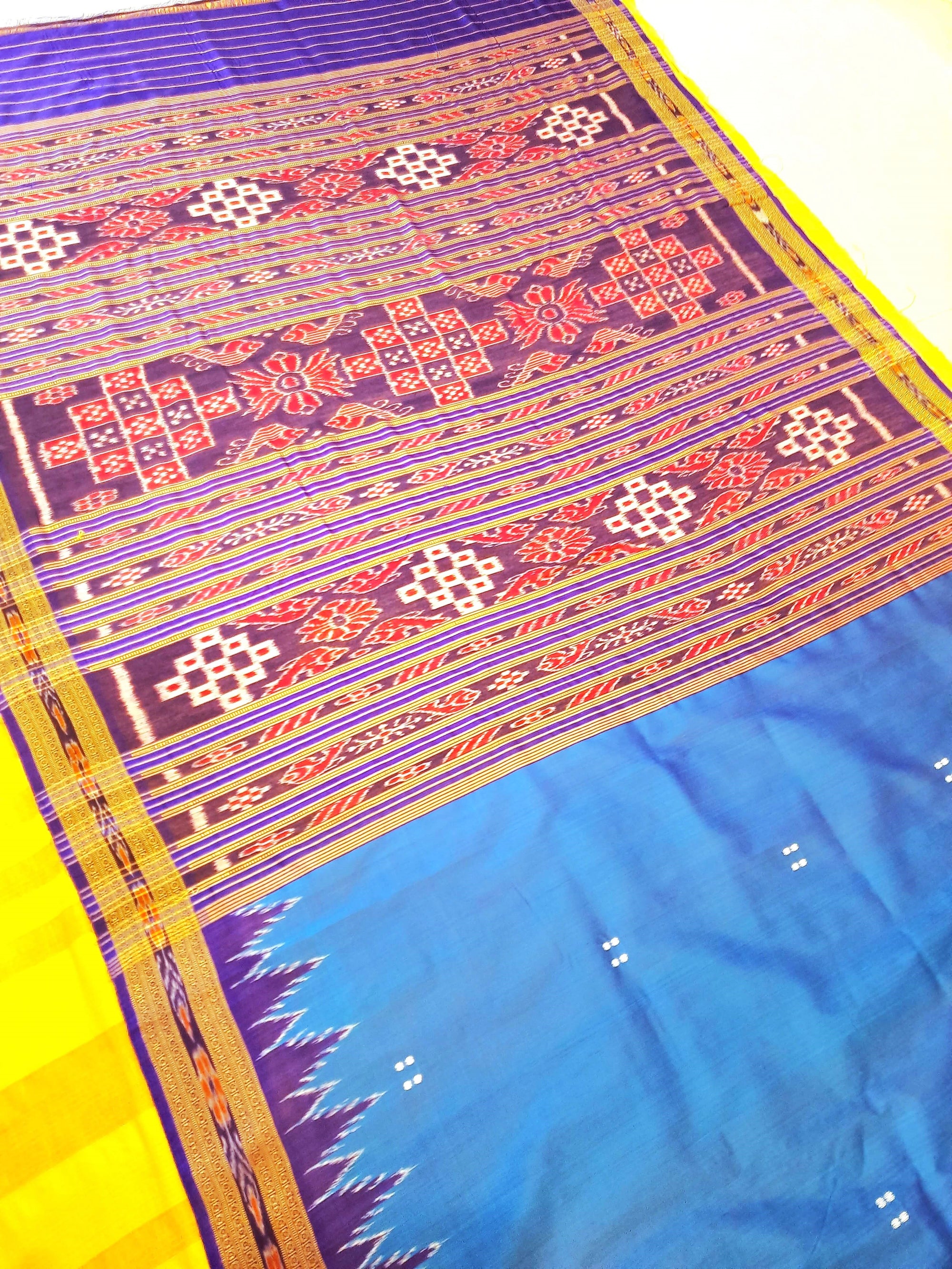 Blue Odisha Khandua Pata Silk Saree