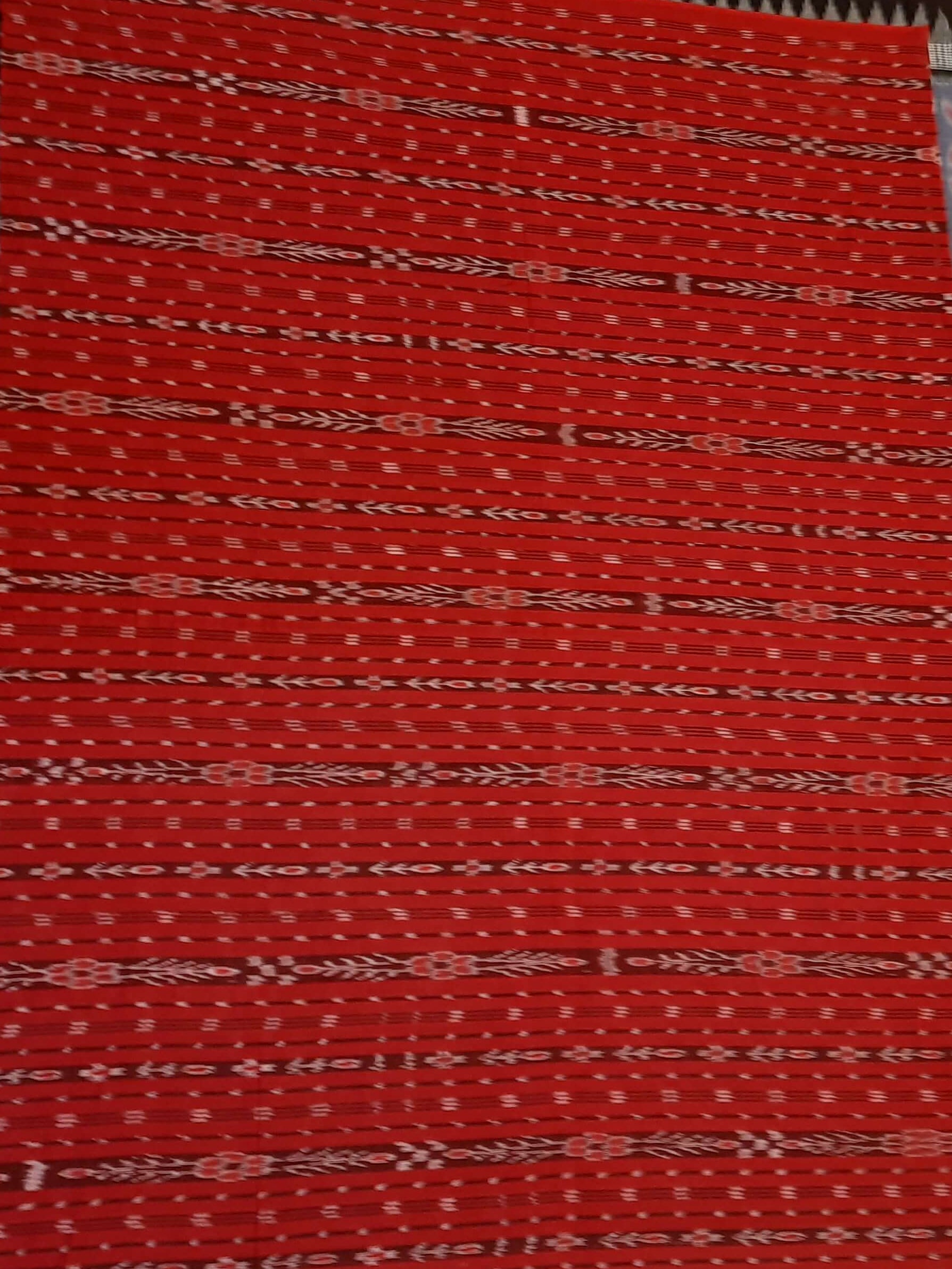 Pink with Red Cotton Odisha Ikat saree  with mix match cotton ikat blouse