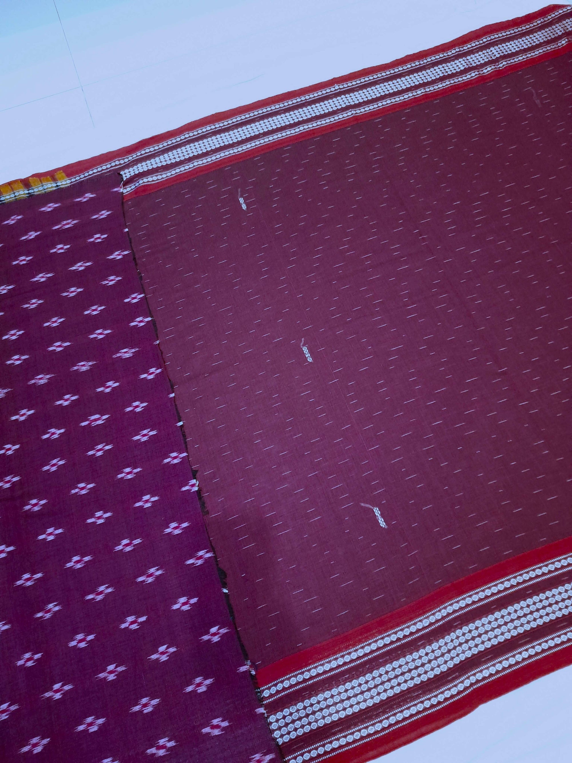 Purple Cotton Odisha Ikat saree  with mix match cotton ikat blouse