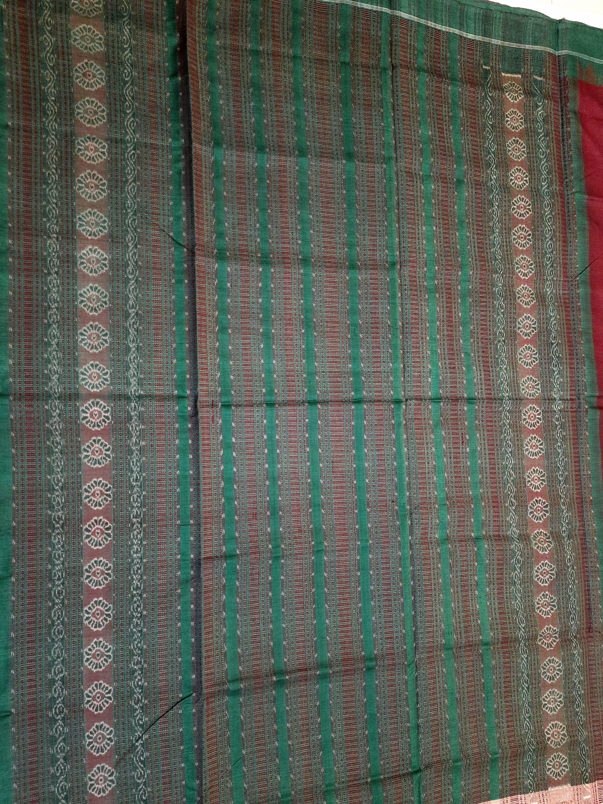 Chocolate brown Phodo Kumbha Gangajamuna Border Tussar Silk Saree with running blouse piece