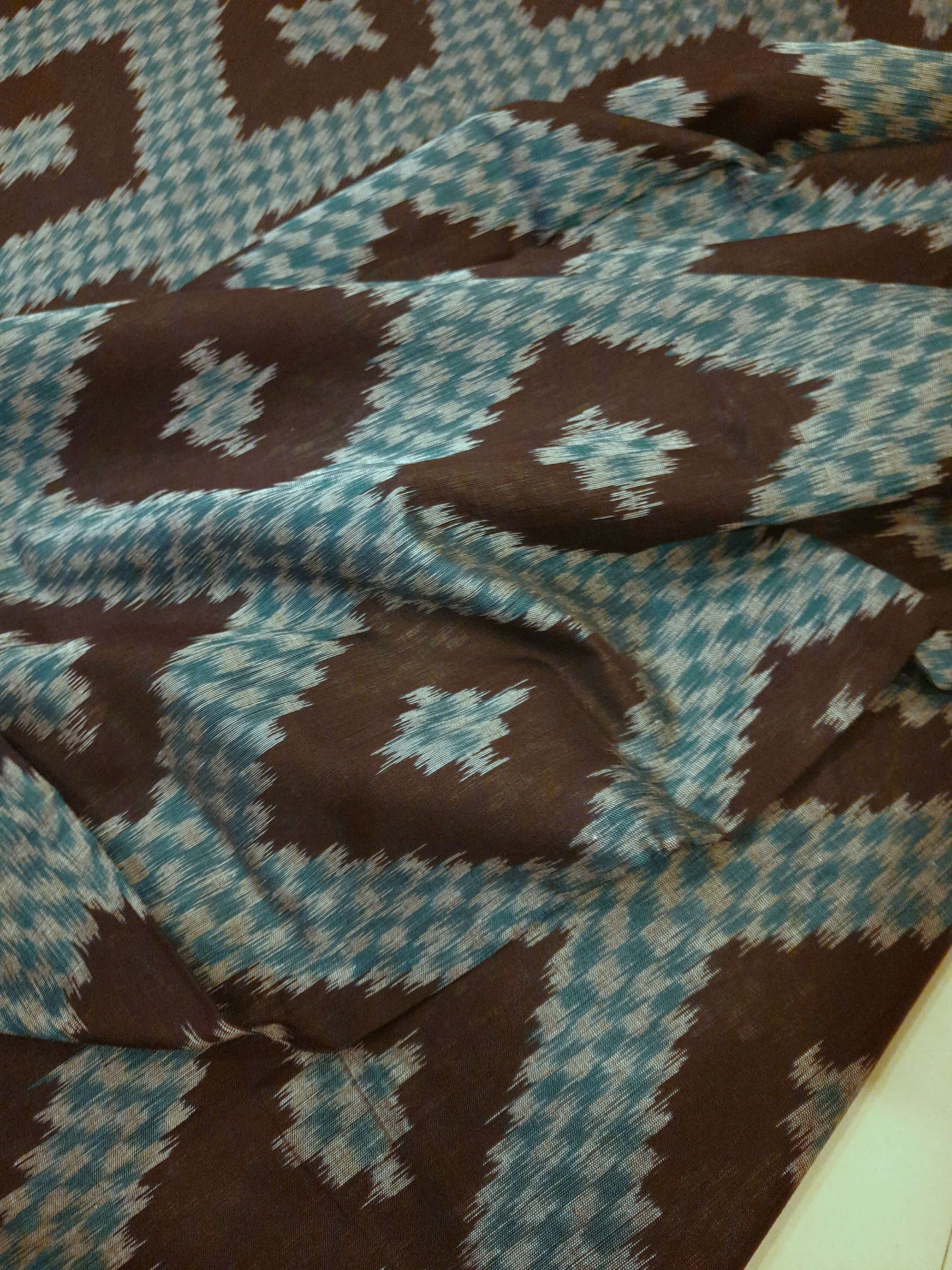 Black Cotton Tarabali Odisha Ikat saree with mix match cotton ikat blouse piece