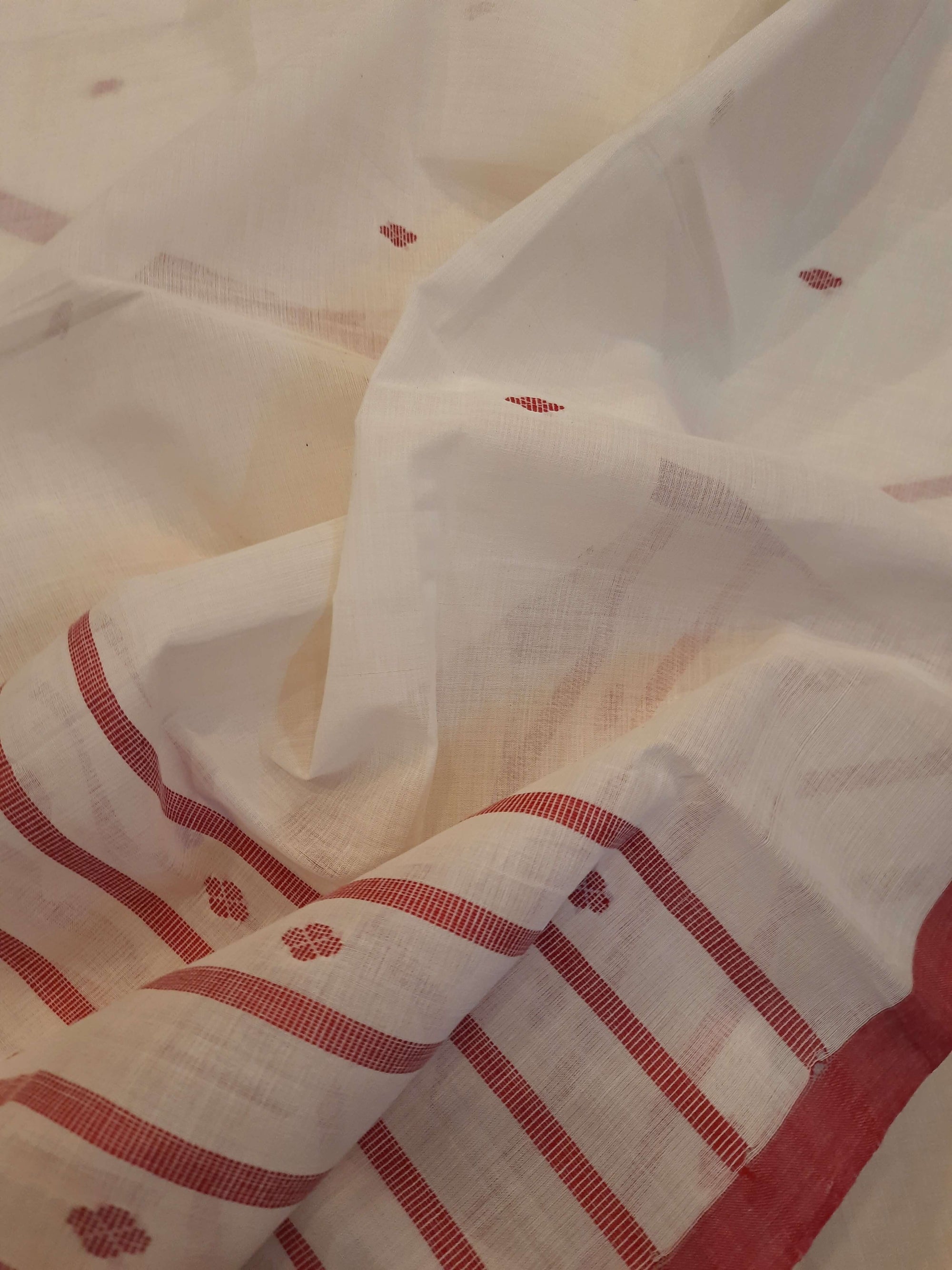 White  Odisha Cotton Ikat Dupatta