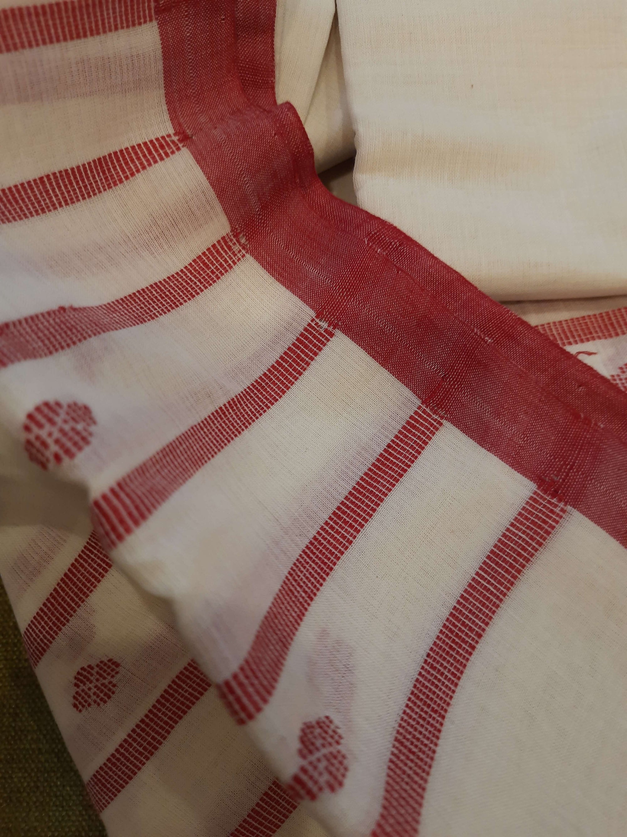 White  Odisha Cotton Ikat Dupatta