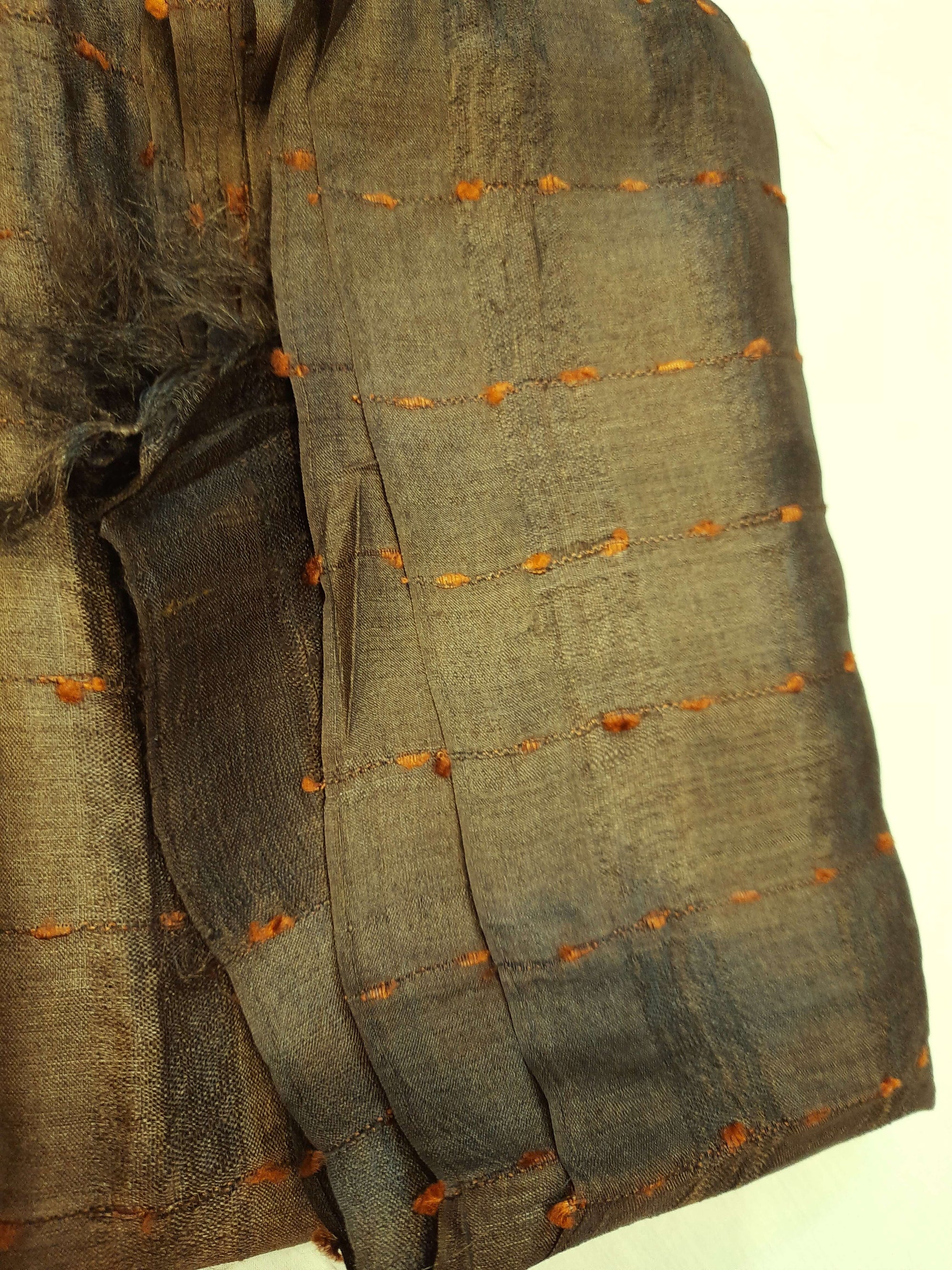 Brown Tussar Silk Ikat Stole