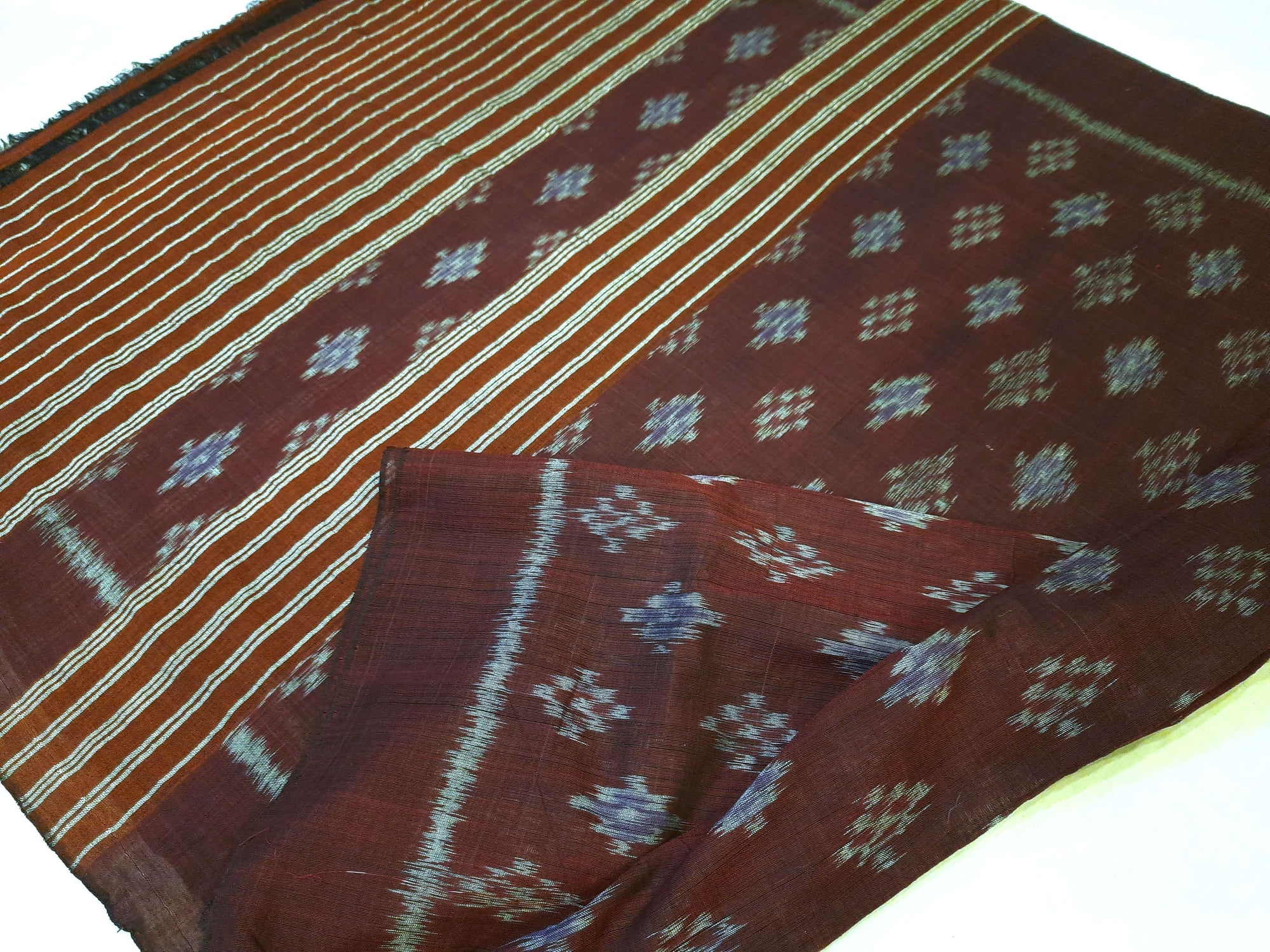 Maroon single colour Odisha Cotton Ikat Dupatta