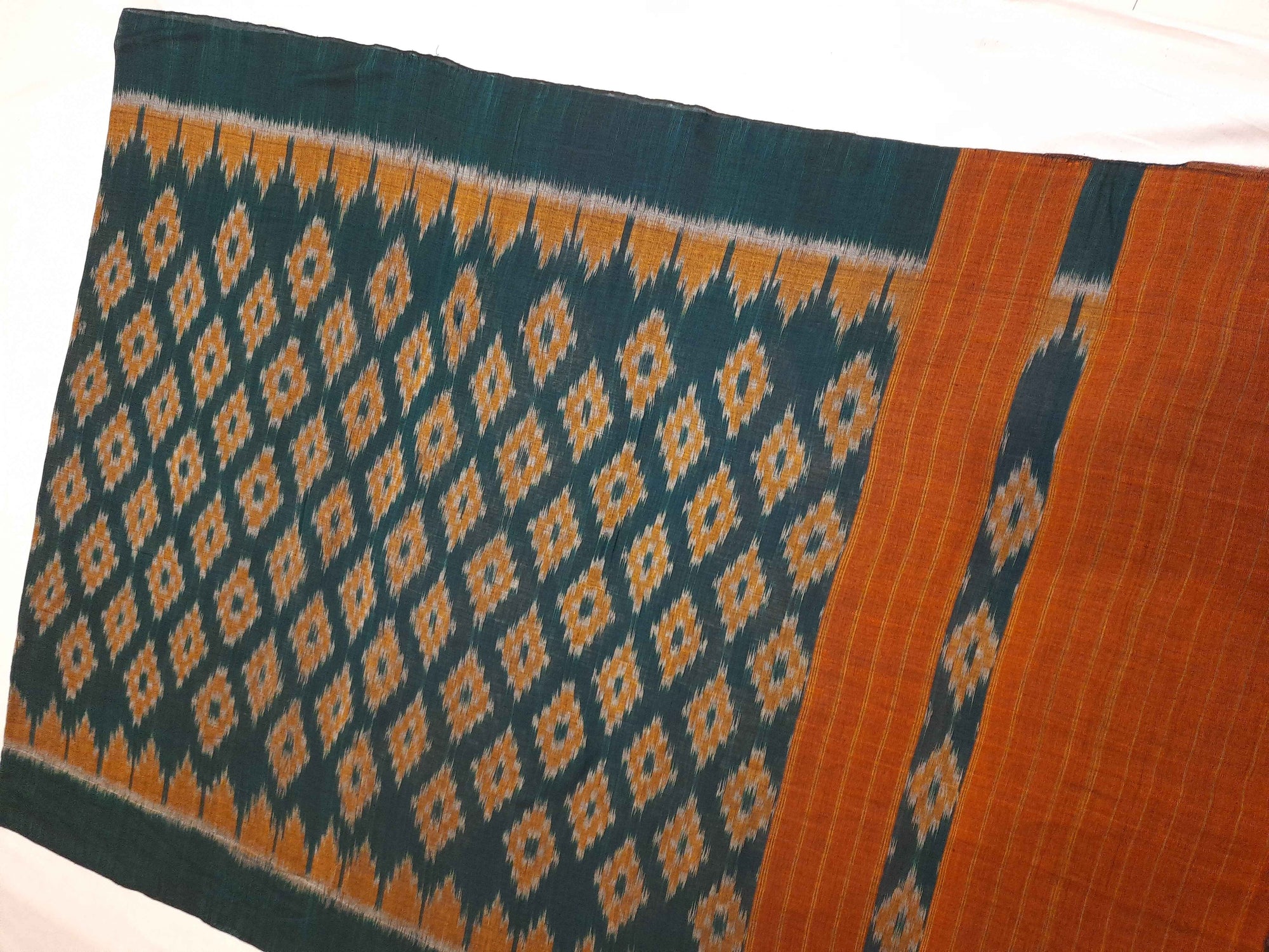Green Odisha Cotton Ikat Dupatta