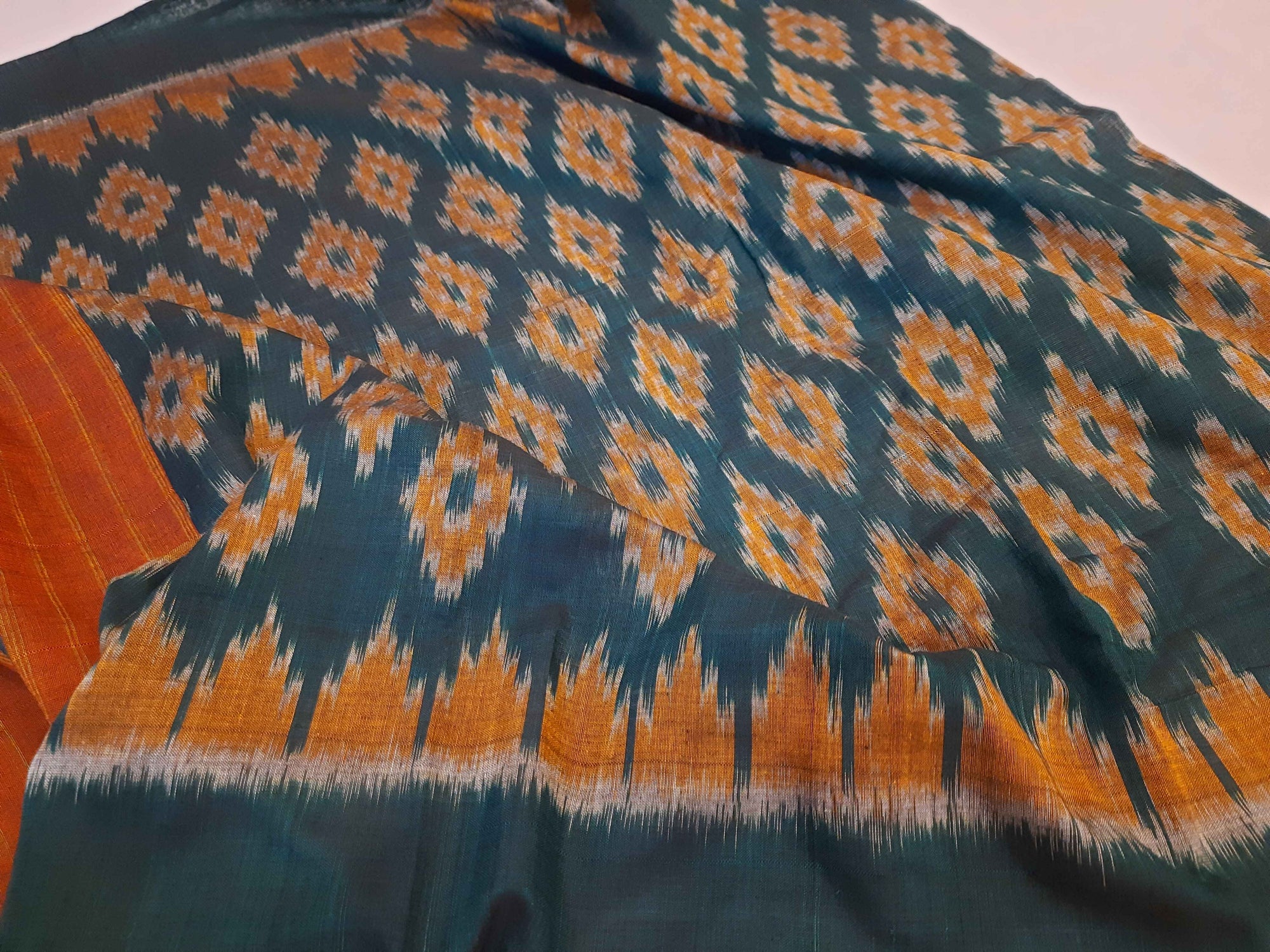 Green Odisha Cotton Ikat Dupatta