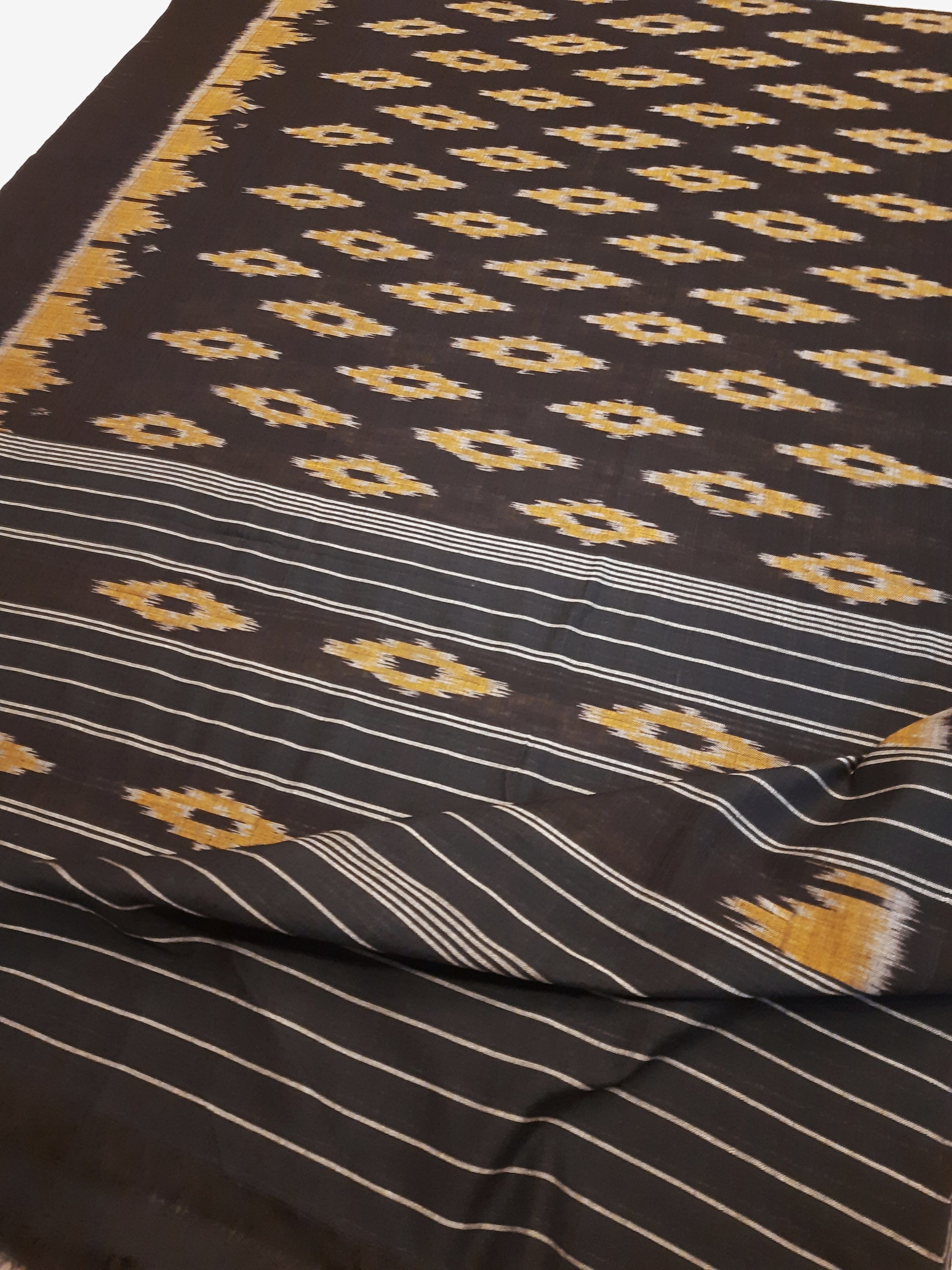 Black Odisha Cotton Ikat Dupatta