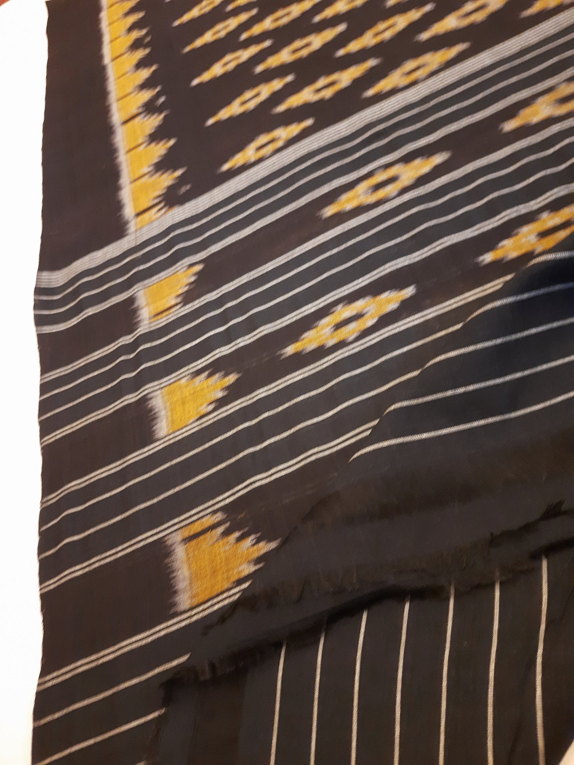 Black Odisha Cotton Ikat Dupatta
