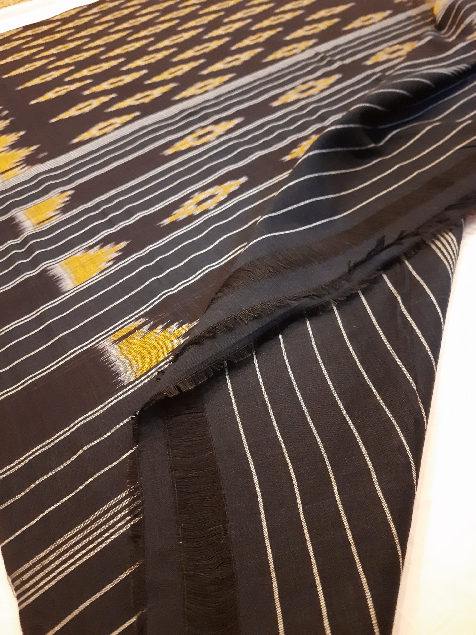 Black Odisha Cotton Ikat Dupatta