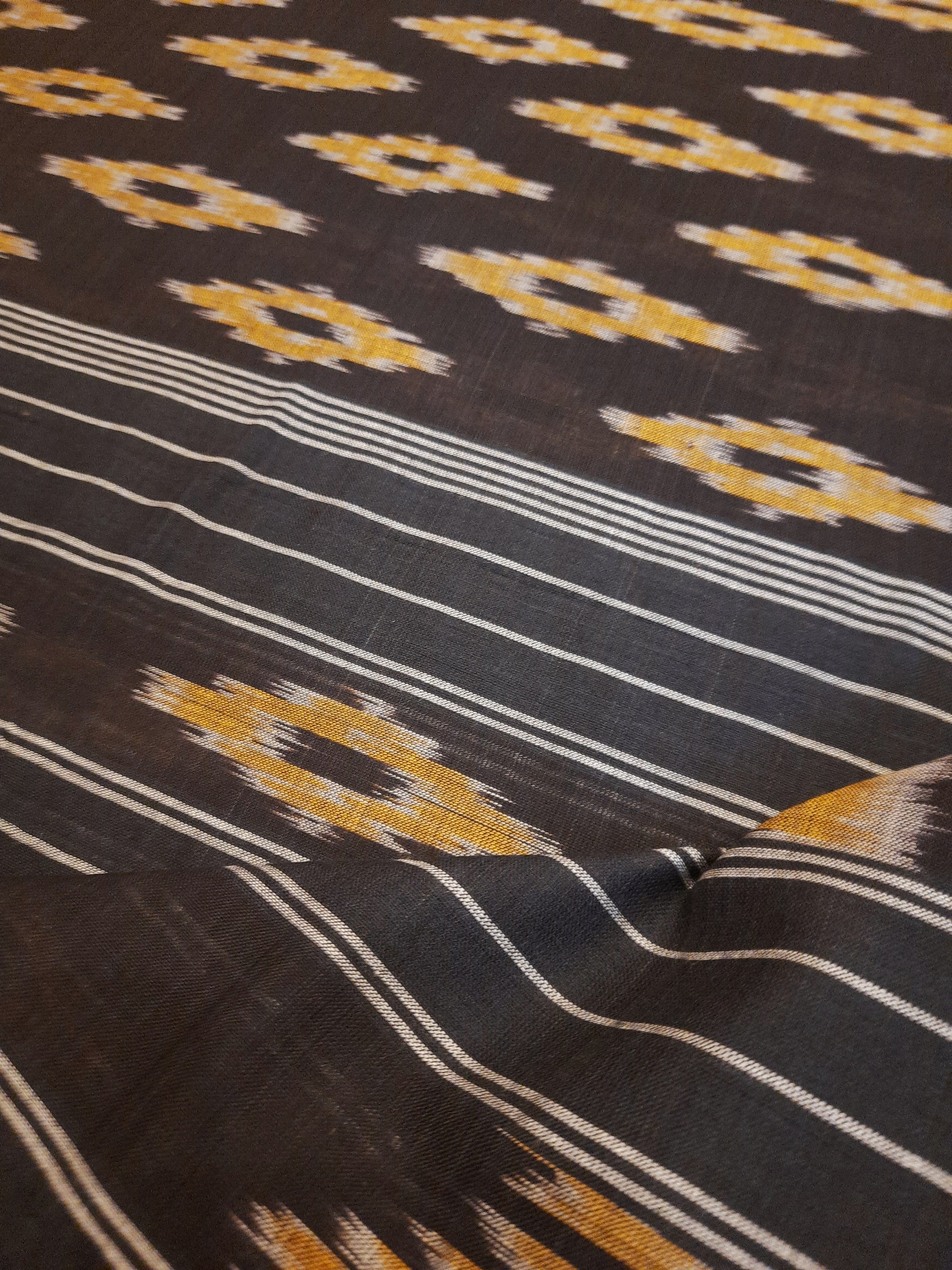 Black Odisha Cotton Ikat Dupatta