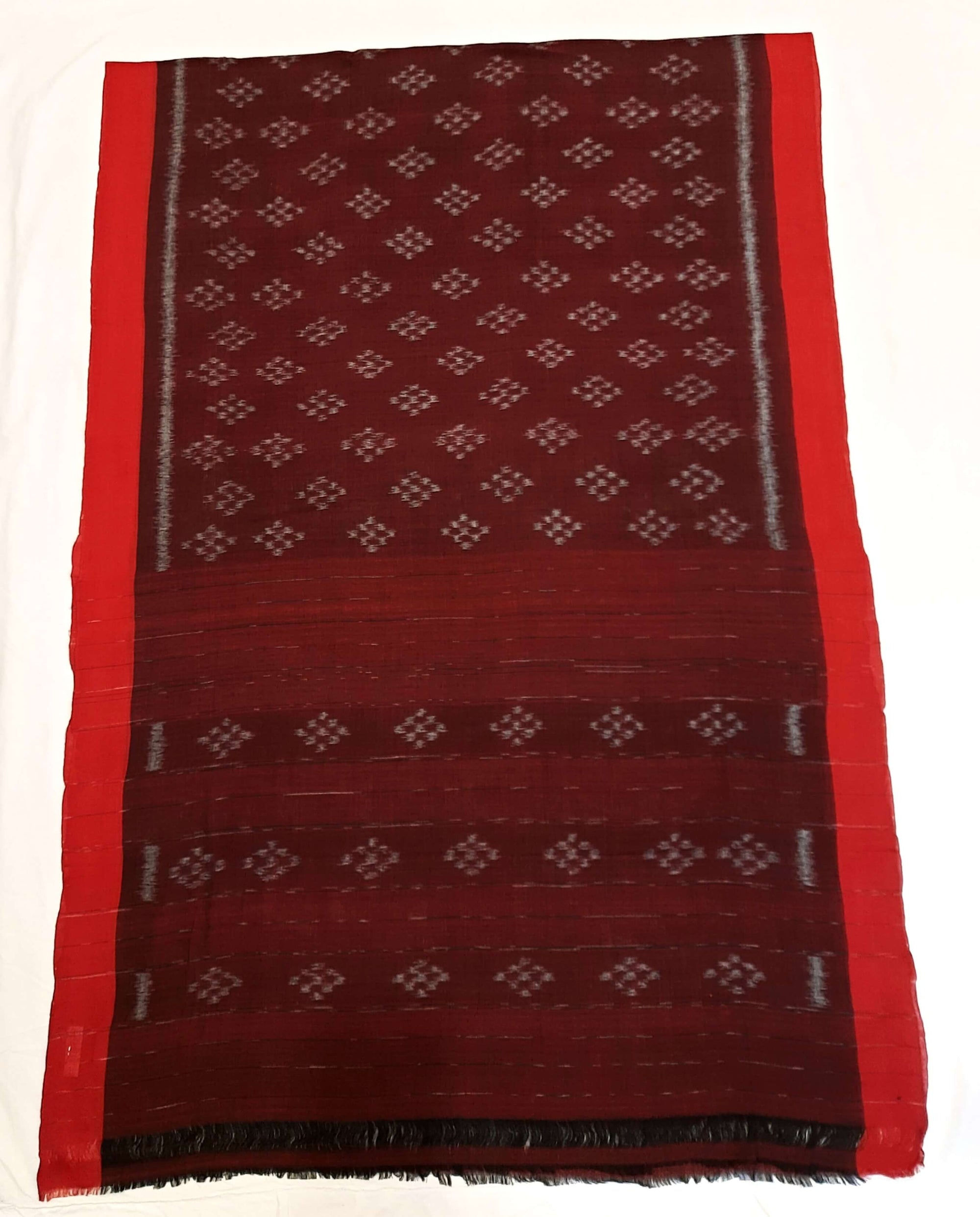 Maroon Odisha Cotton Ikat Dupatta