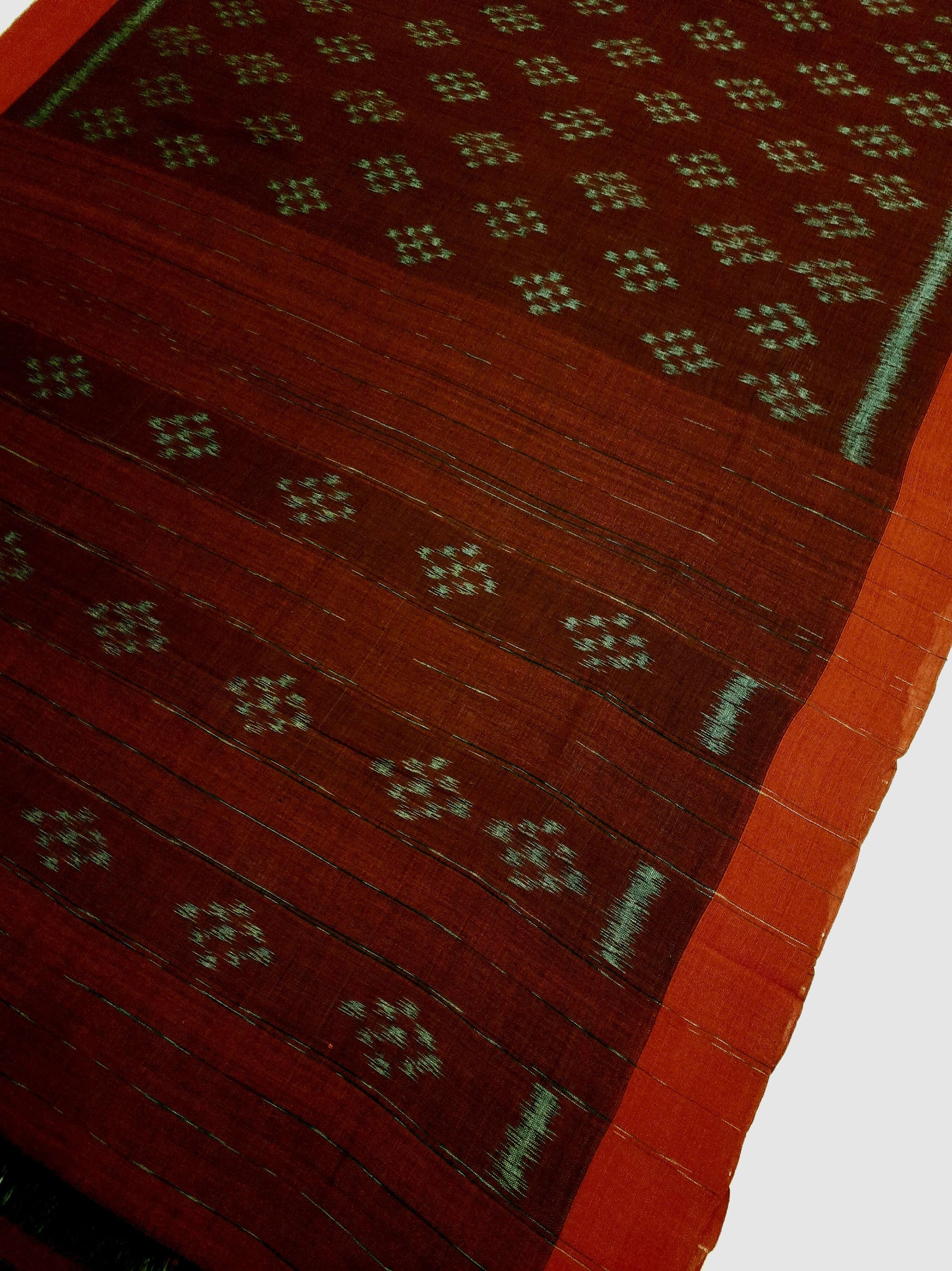 Maroon Odisha Cotton Ikat Dupatta