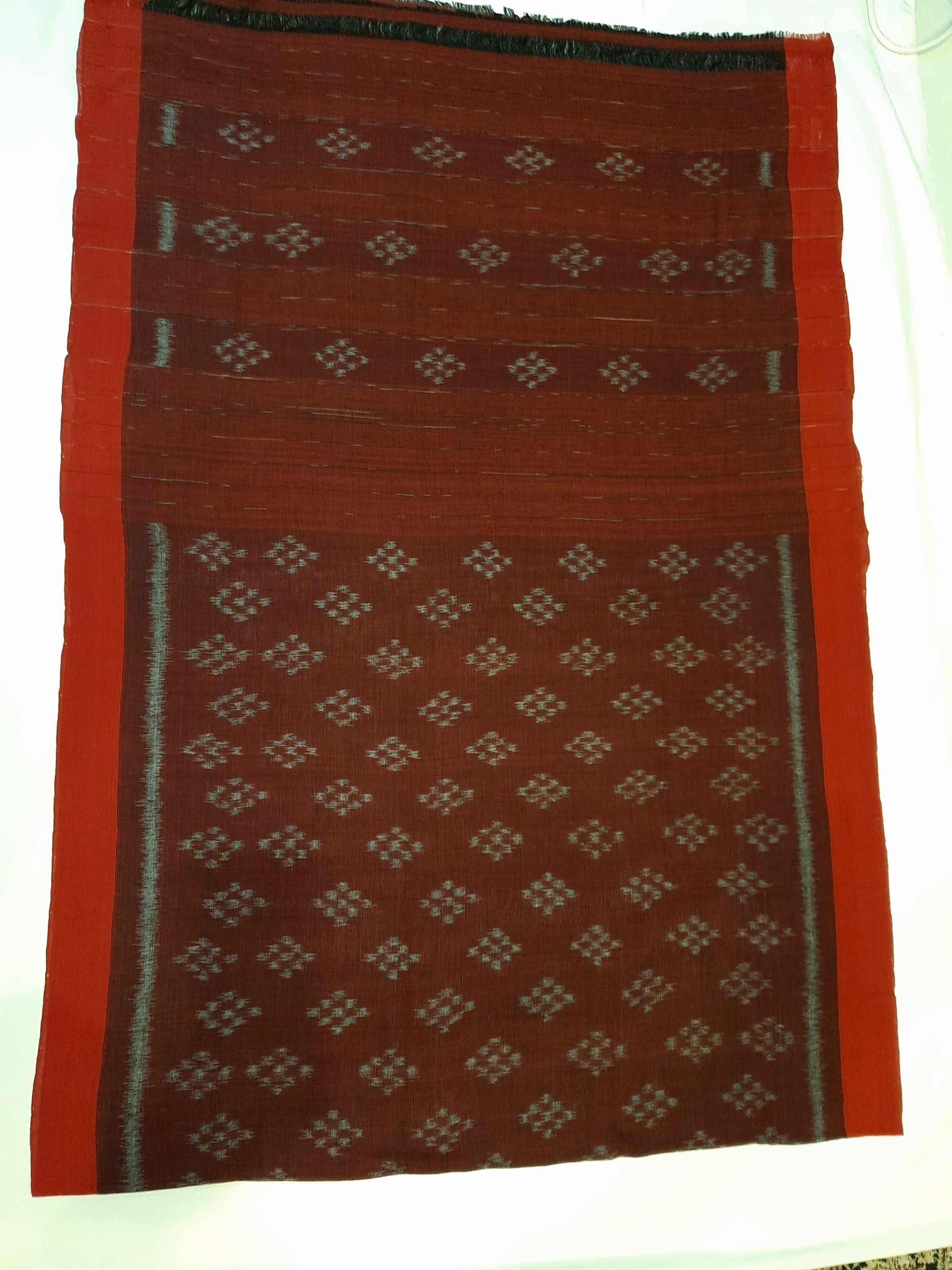 Maroon Odisha Cotton Ikat Dupatta