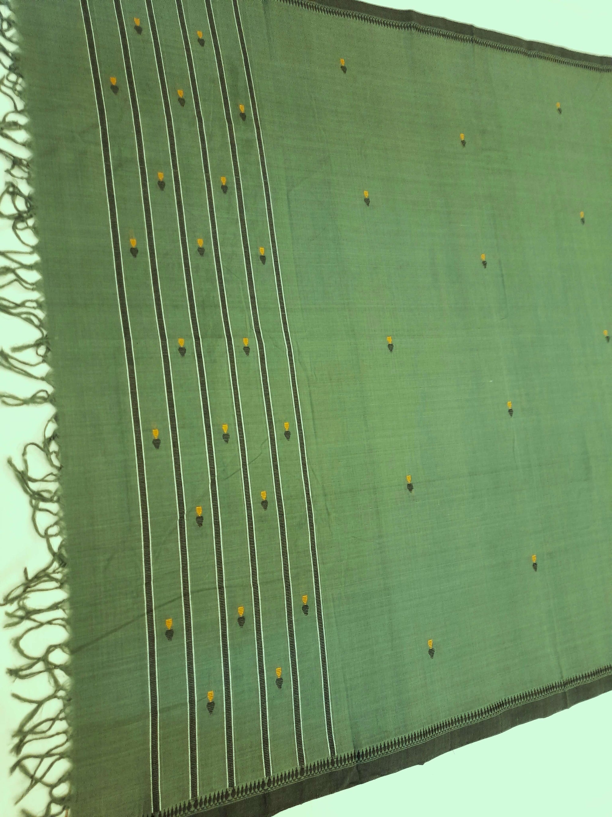 Greenish Grey Odisha Cotton Ikat Dupatta