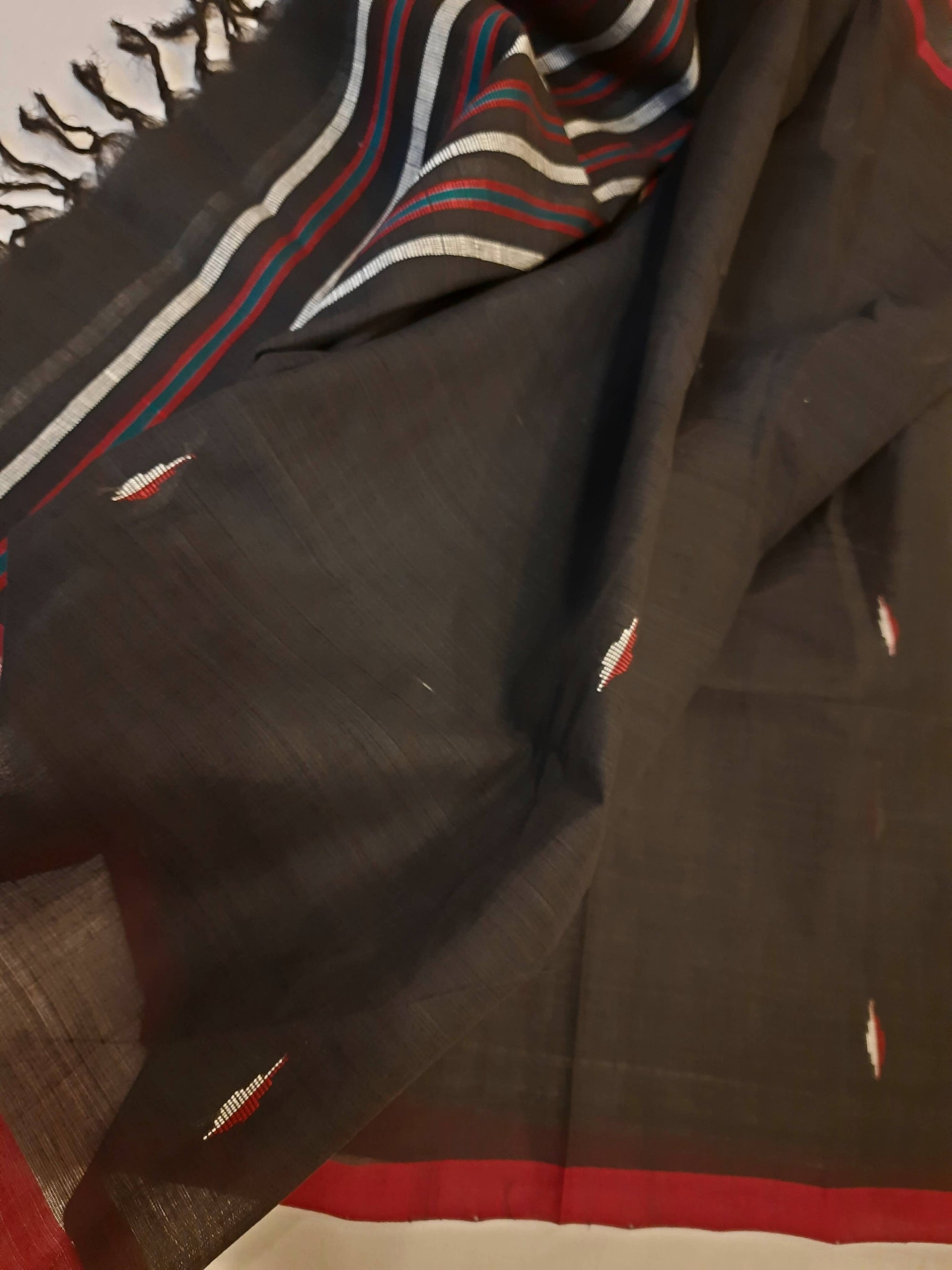 Black Odisha Cotton Ikat Dupatta