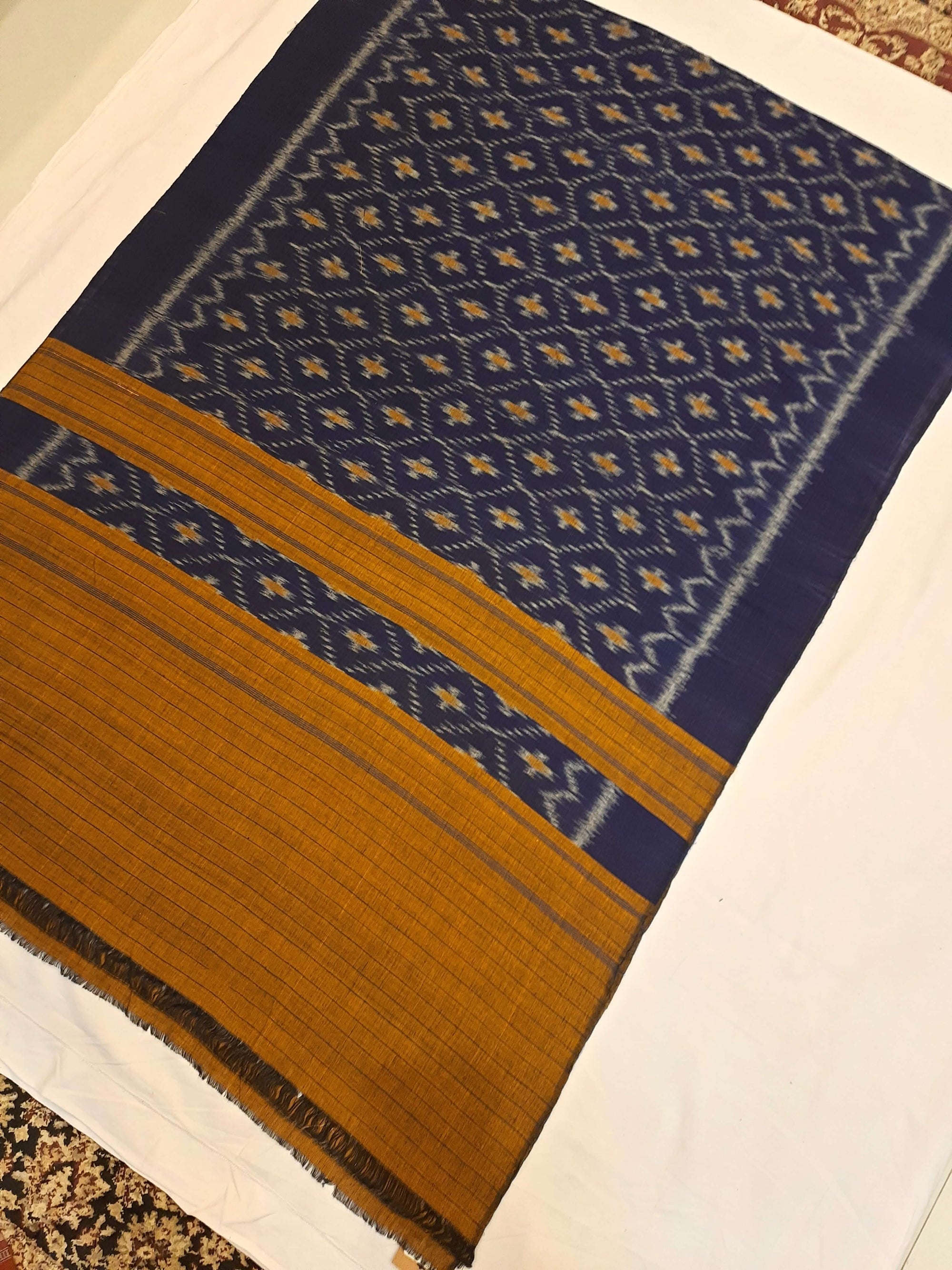 Blue Odisha Cotton Ikat Dupatta