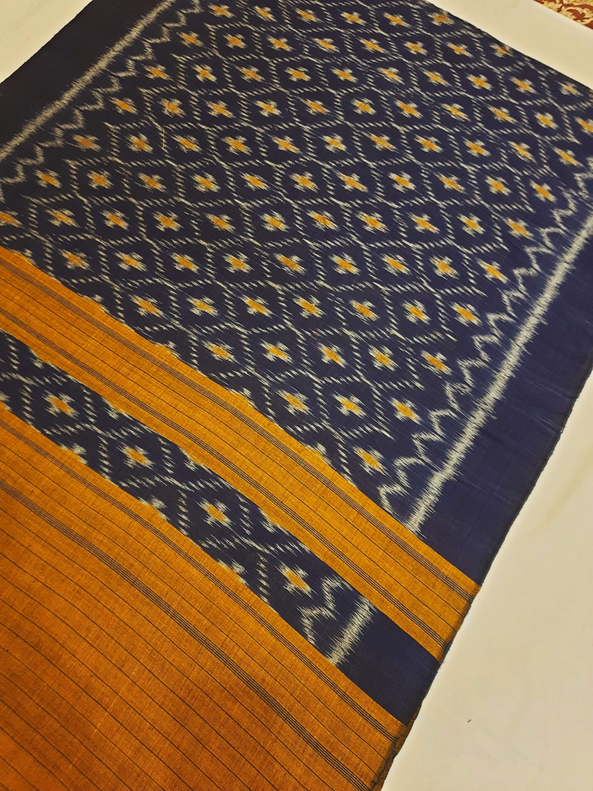 Blue Odisha Cotton Ikat Dupatta