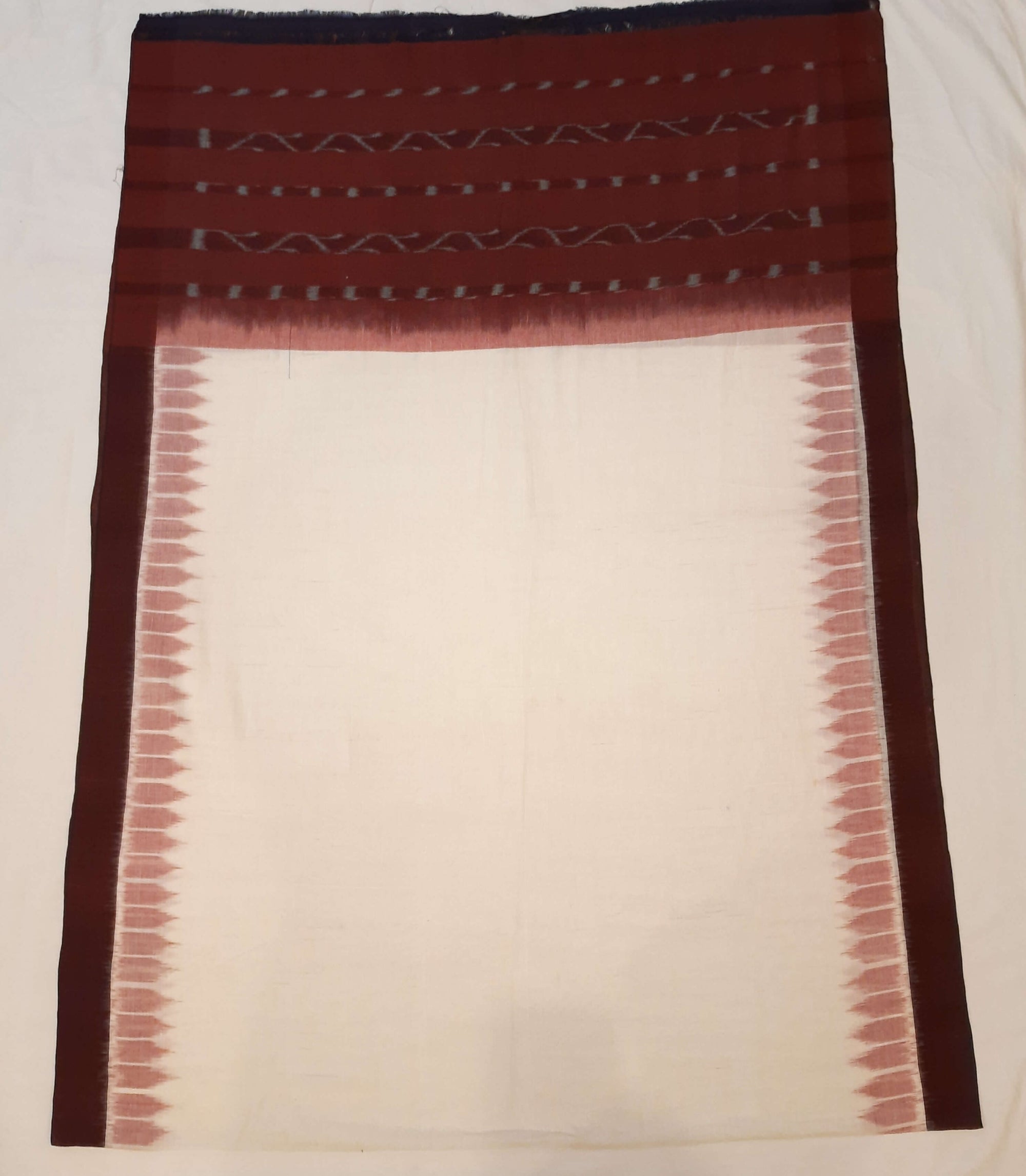 White Odisha Cotton Ikat Dupatta