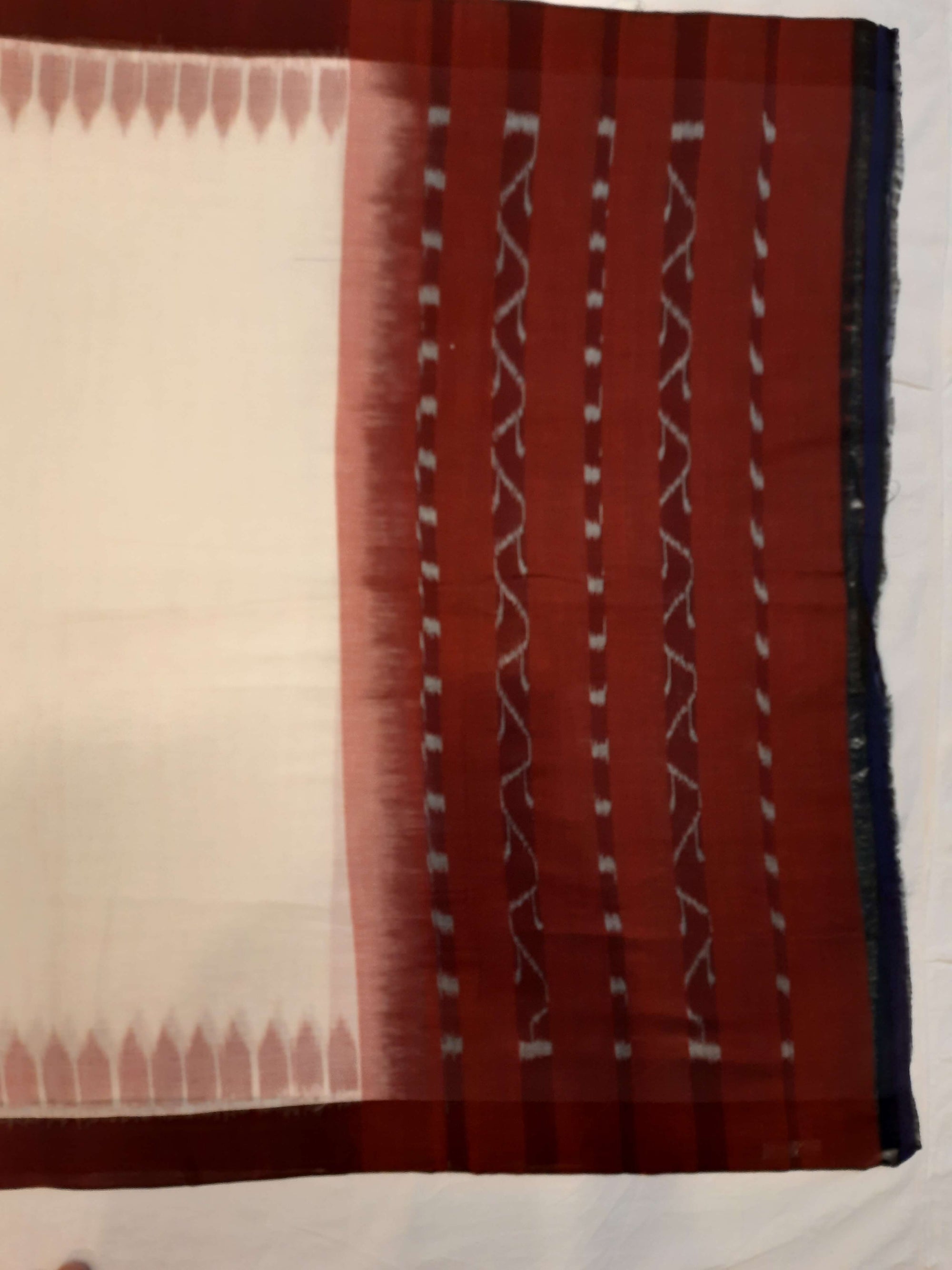White Odisha Cotton Ikat Dupatta