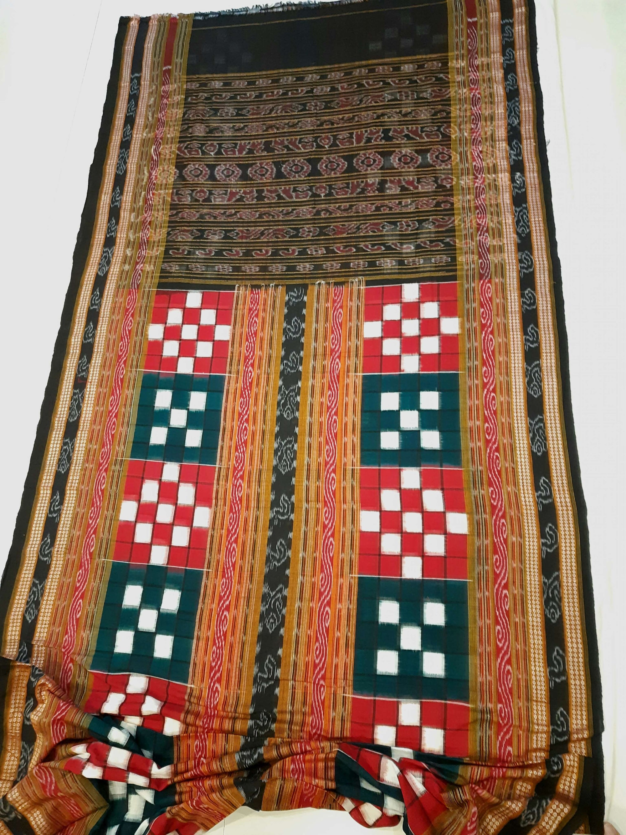 Bichitrapuri Sambalpuri  Cotton Saree with cotton ikat blouse piece