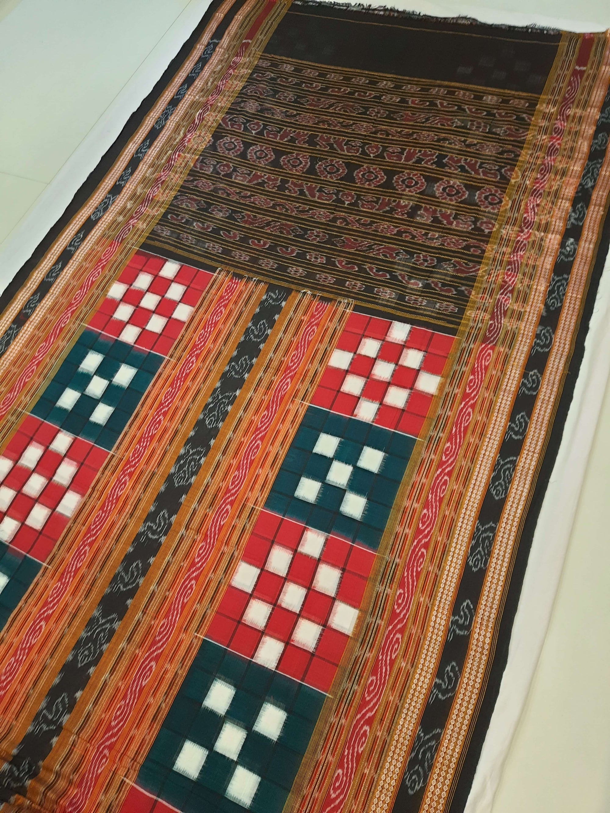 Bichitrapuri Sambalpuri  Cotton Saree with cotton ikat blouse piece