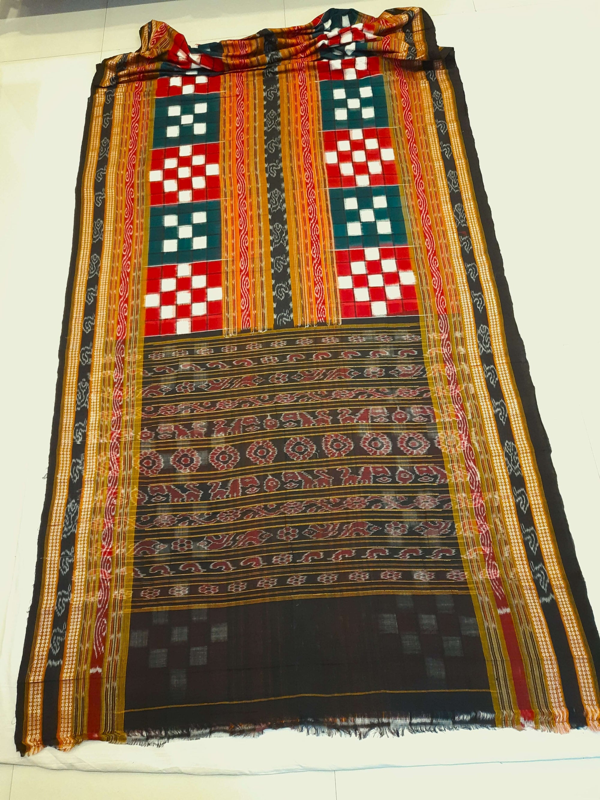 Bichitrapuri Sambalpuri  Cotton Saree with cotton ikat blouse piece