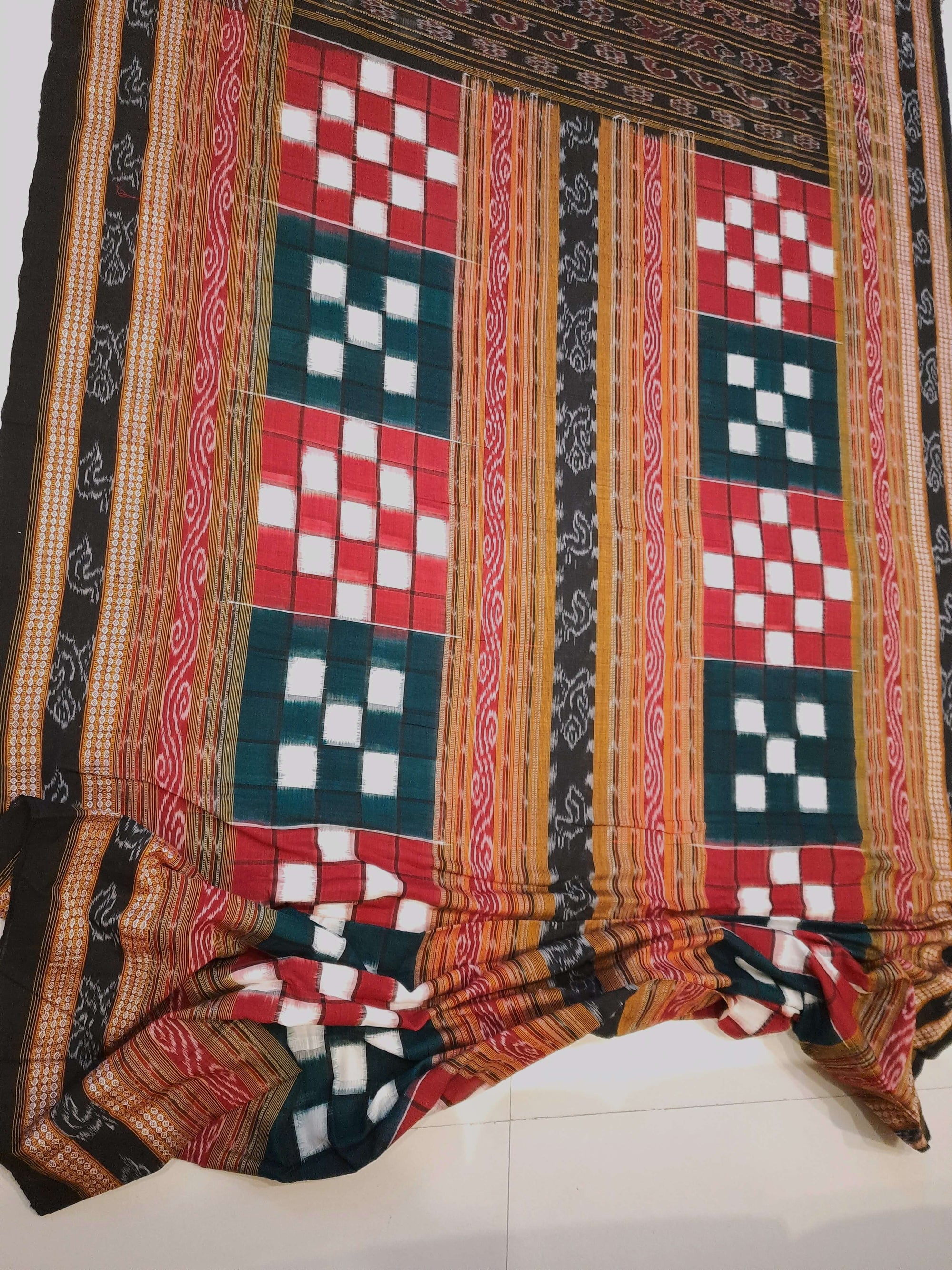 Bichitrapuri Sambalpuri  Cotton Saree with cotton ikat blouse piece