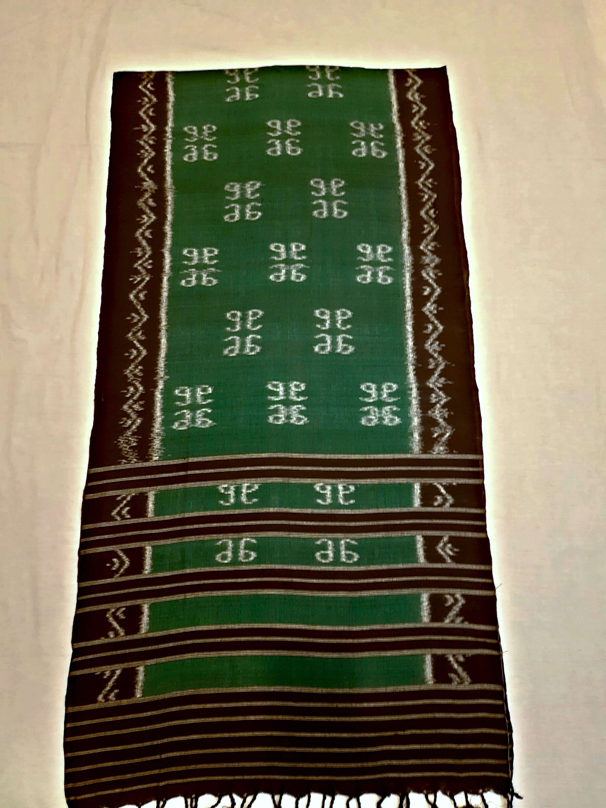 Green Cotton Odisha Ikat Stole