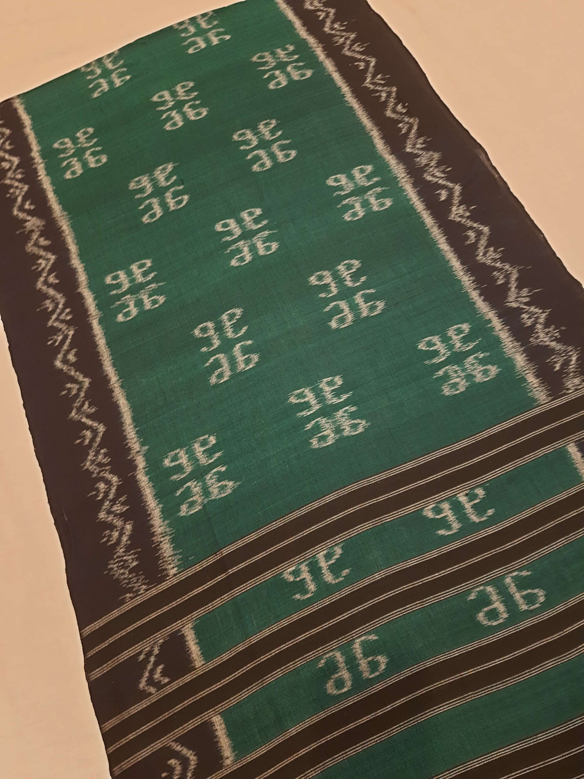 Green Cotton Odisha Ikat Stole