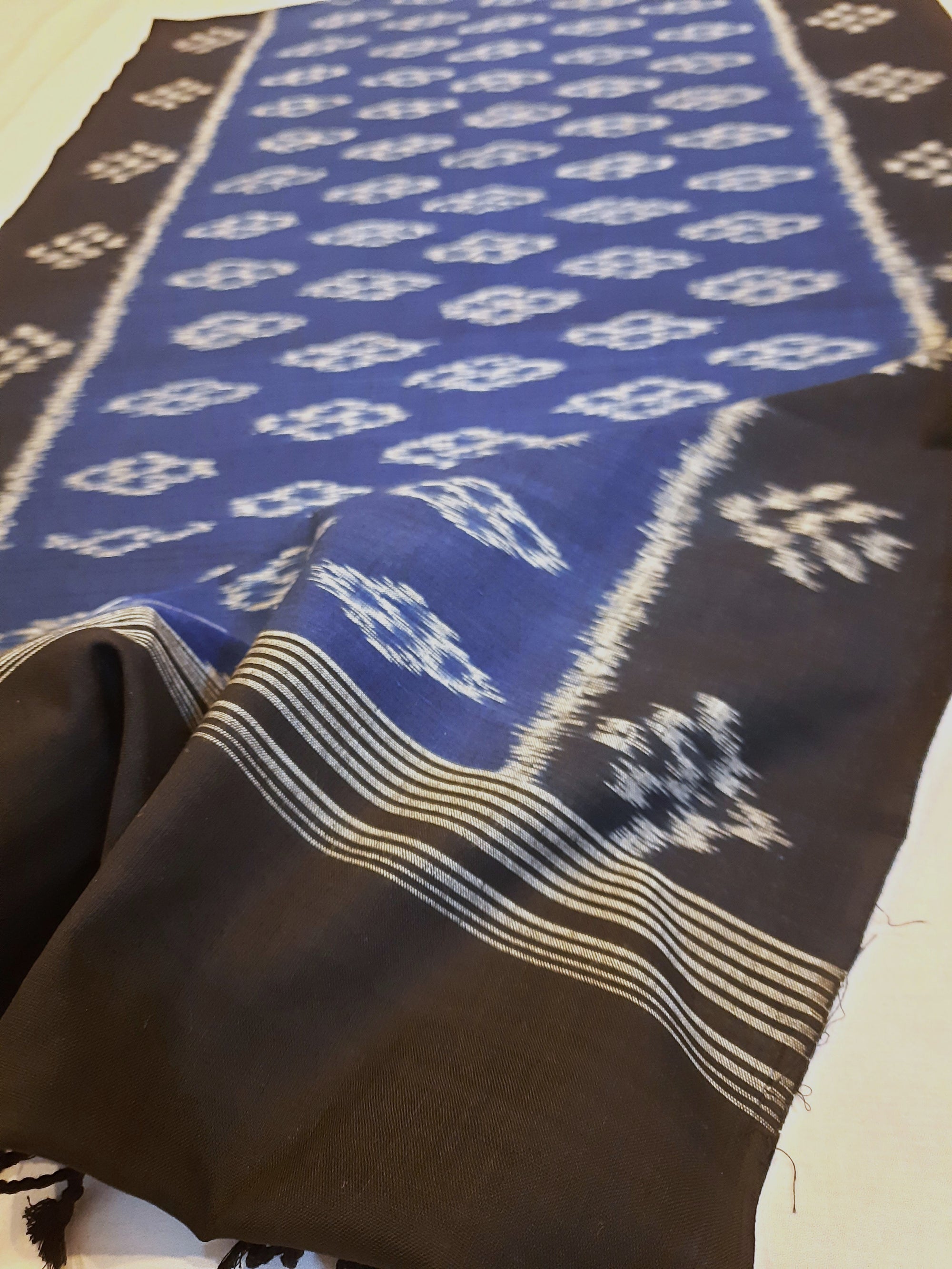 Blue Cotton Odisha Ikat Stole