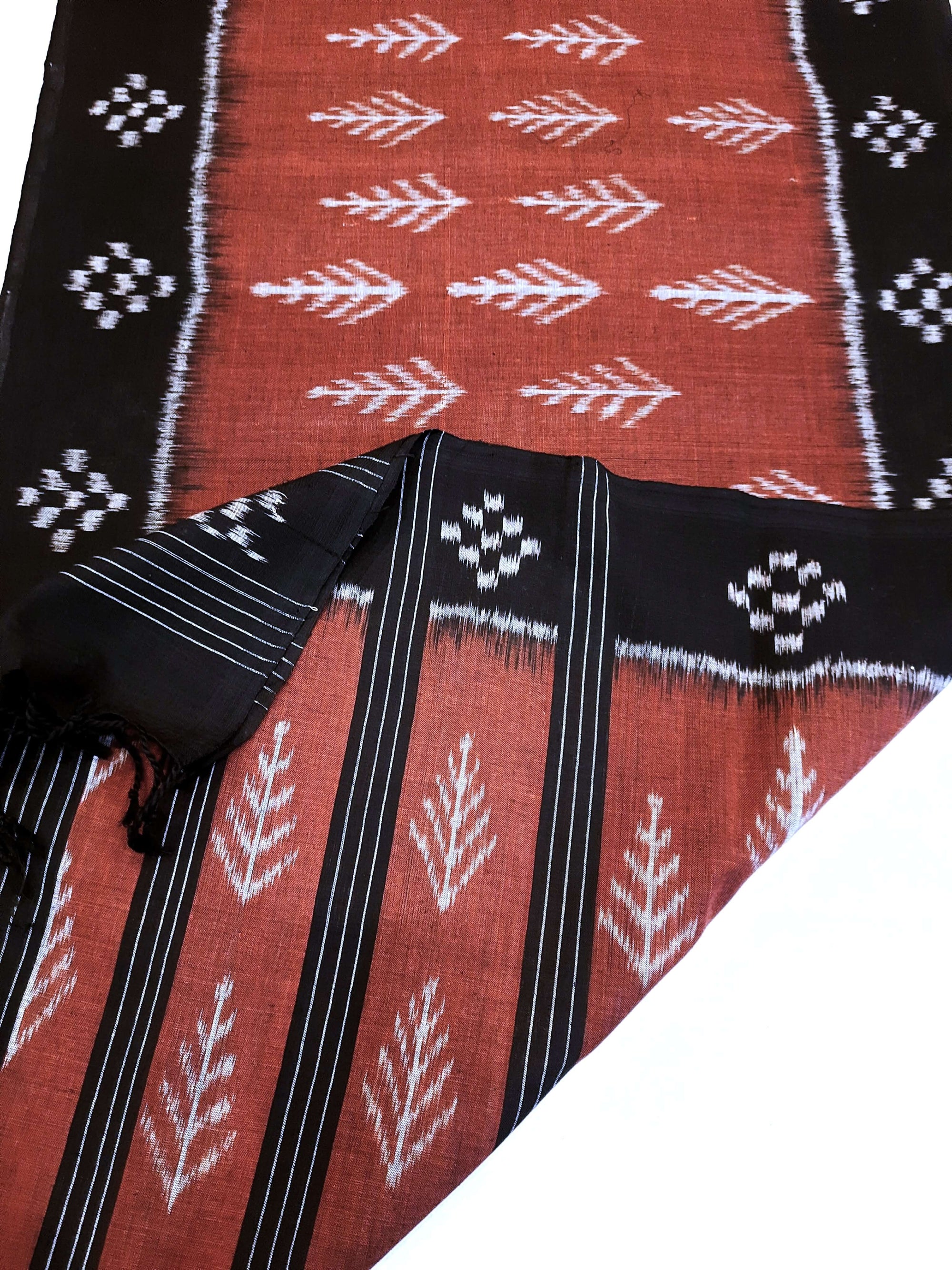 Maroon Cotton Odisha Ikat Stole