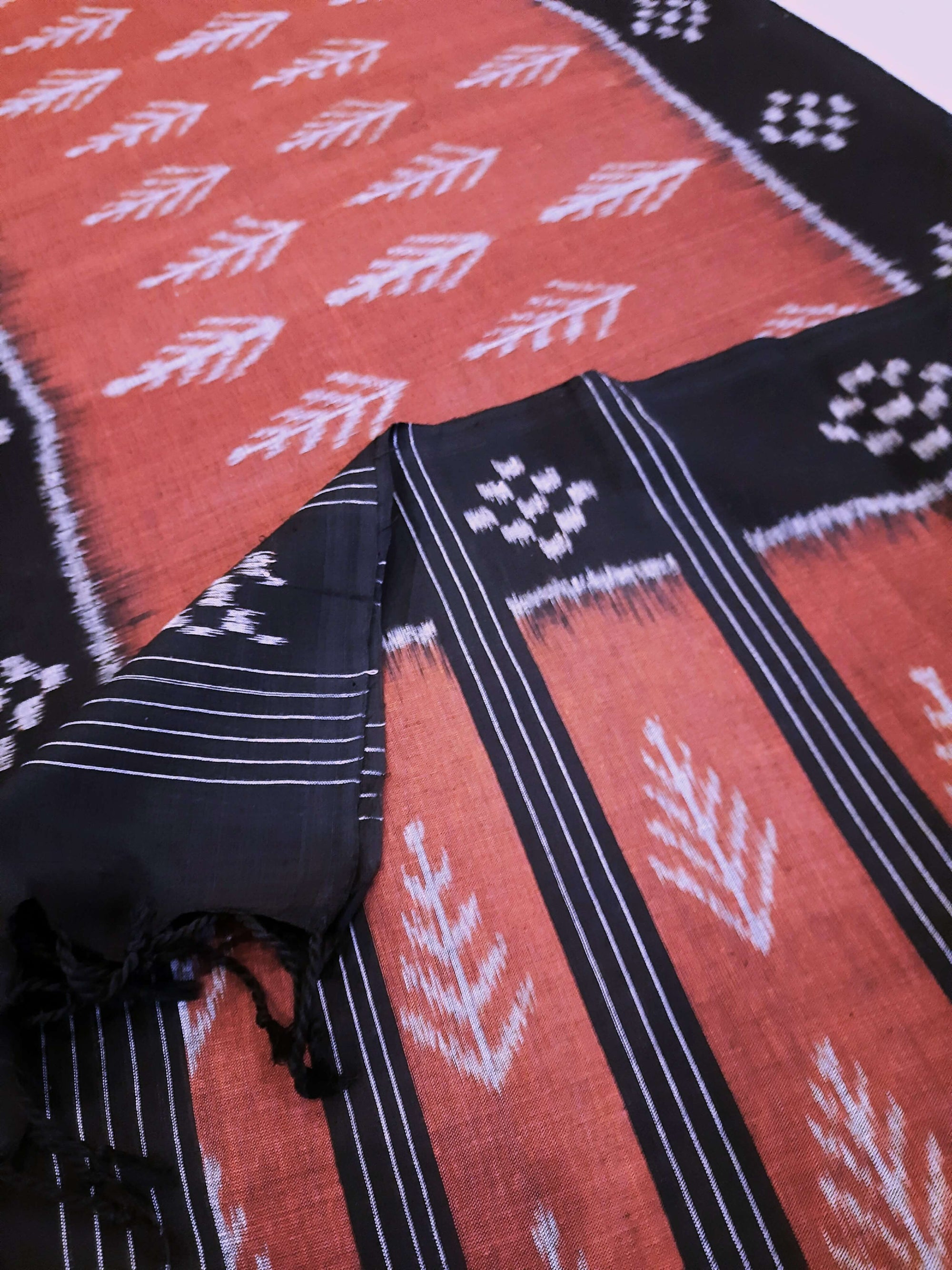 Maroon Cotton Odisha Ikat Stole