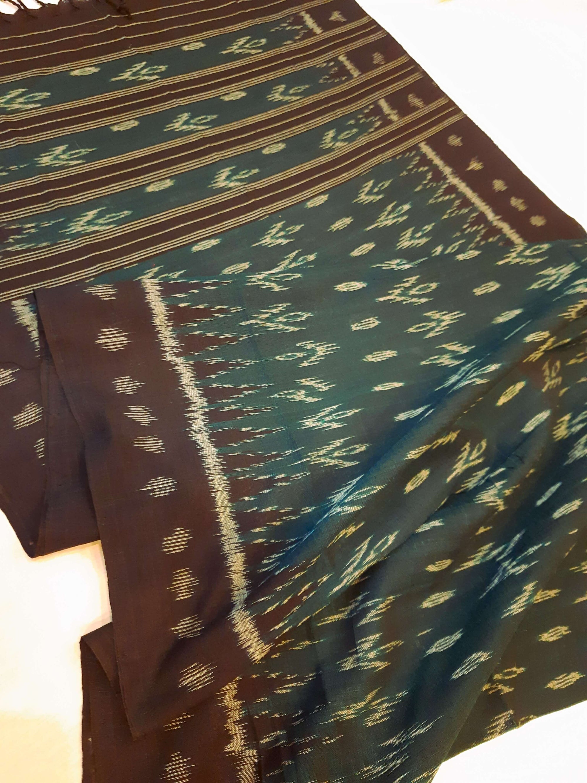 Green Cotton Odisha Ikat Stole
