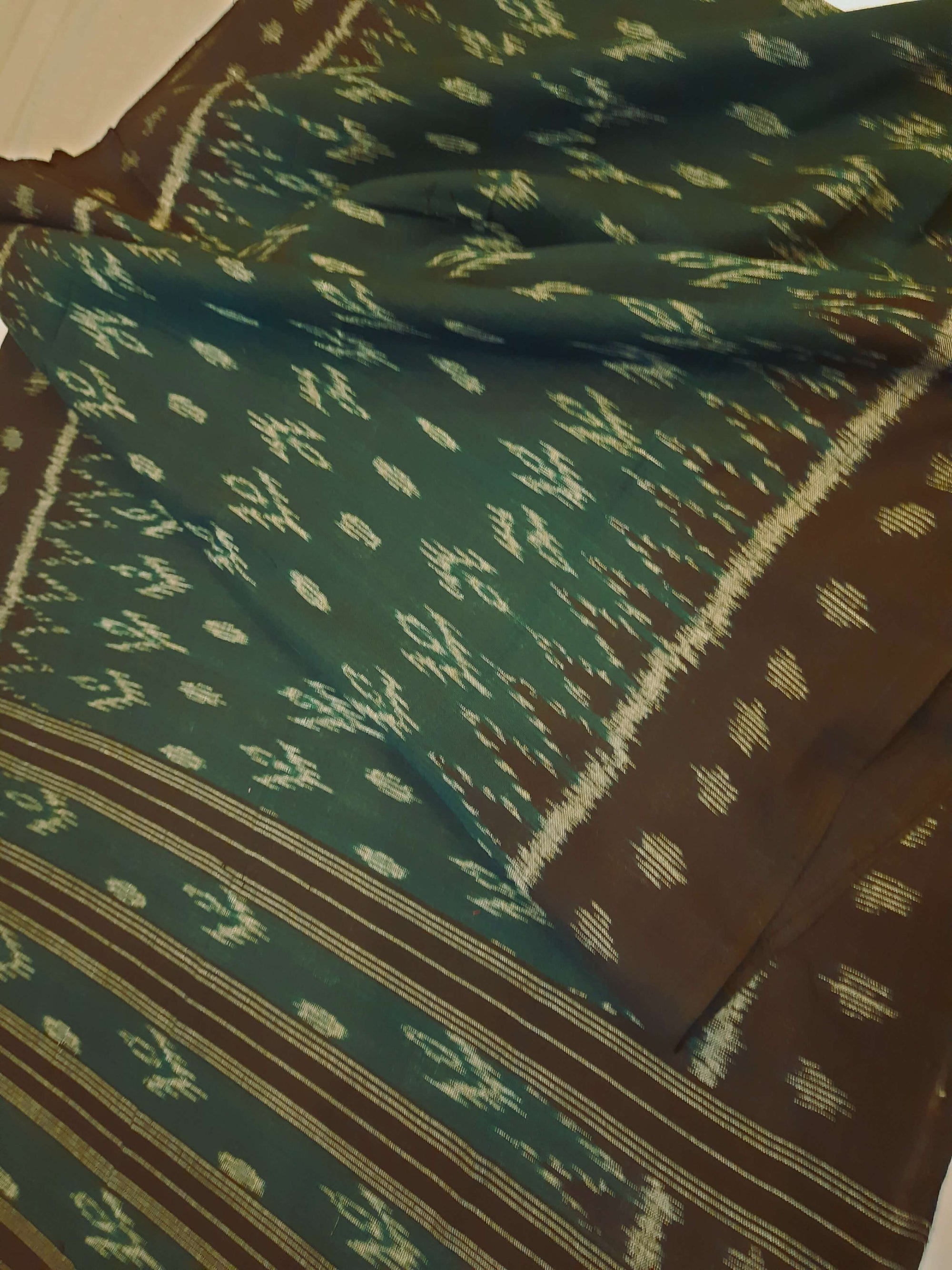 Green Cotton Odisha Ikat Stole