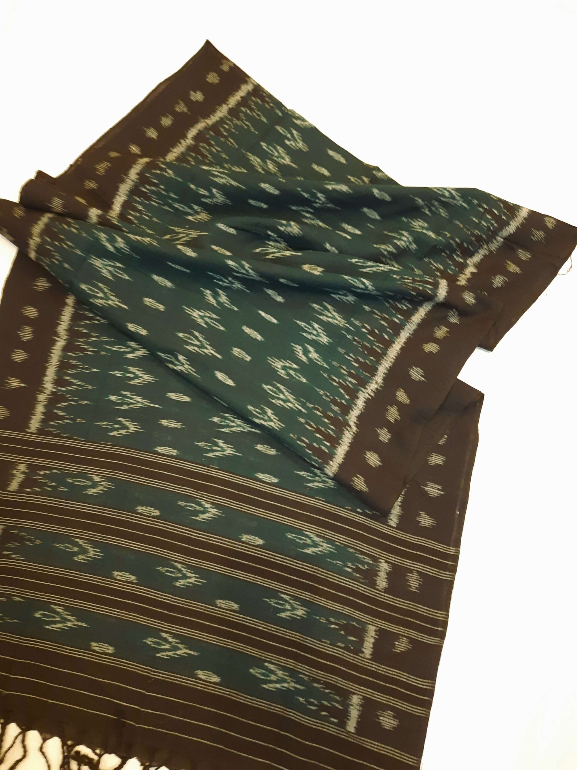 Green Cotton Odisha Ikat Stole