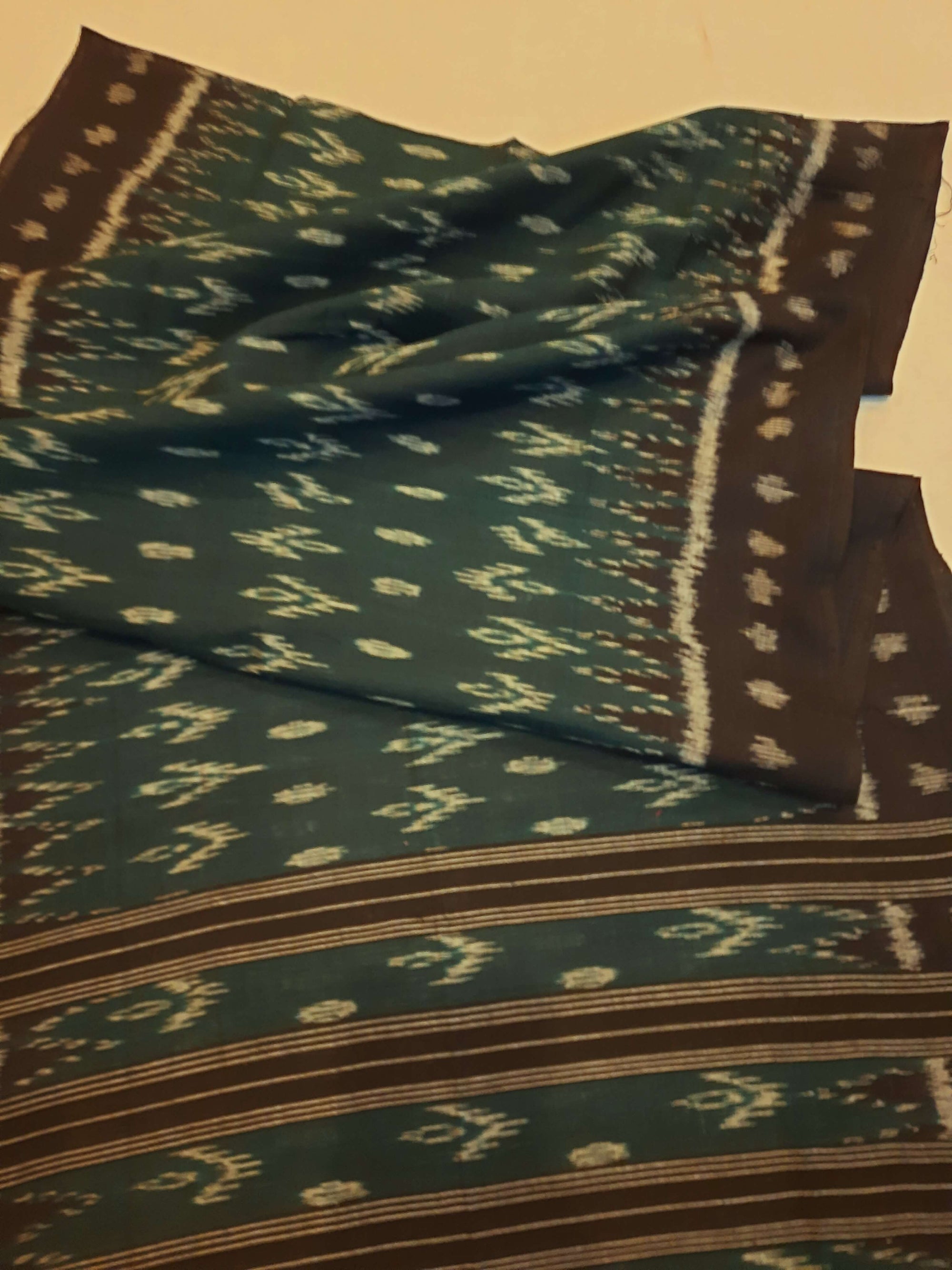 Green Cotton Odisha Ikat Stole