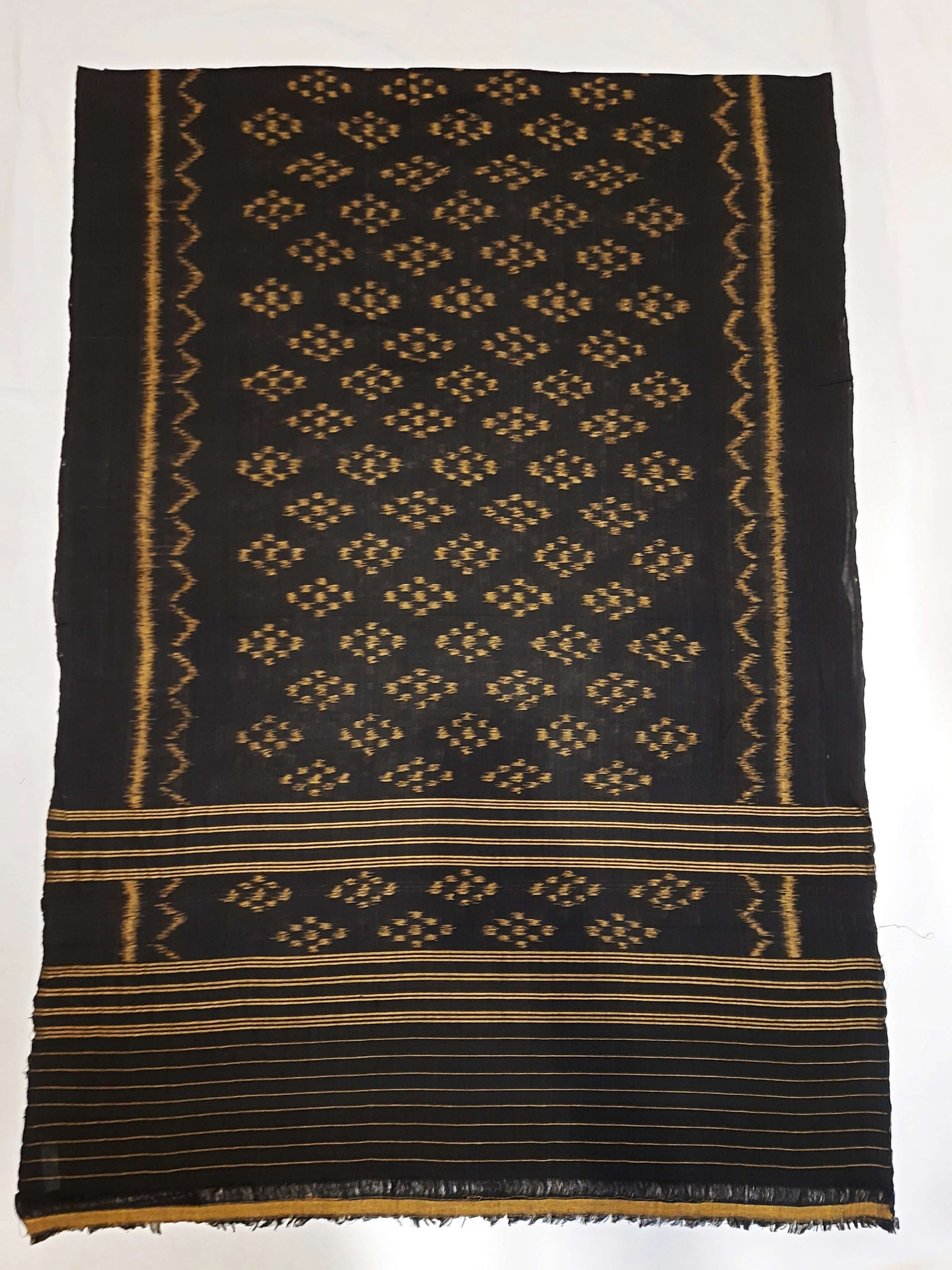 Black Odisha Cotton Ikat Dupatta