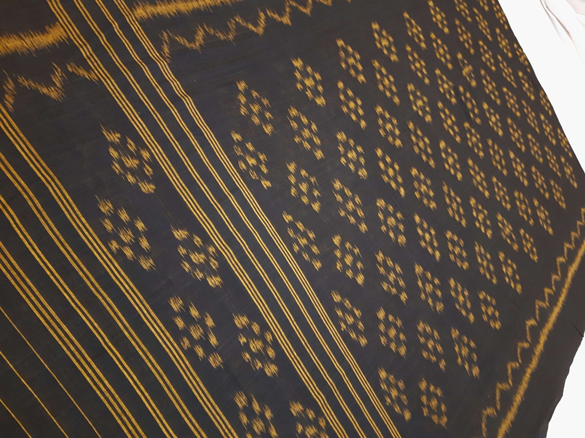 Black Odisha Cotton Ikat Dupatta