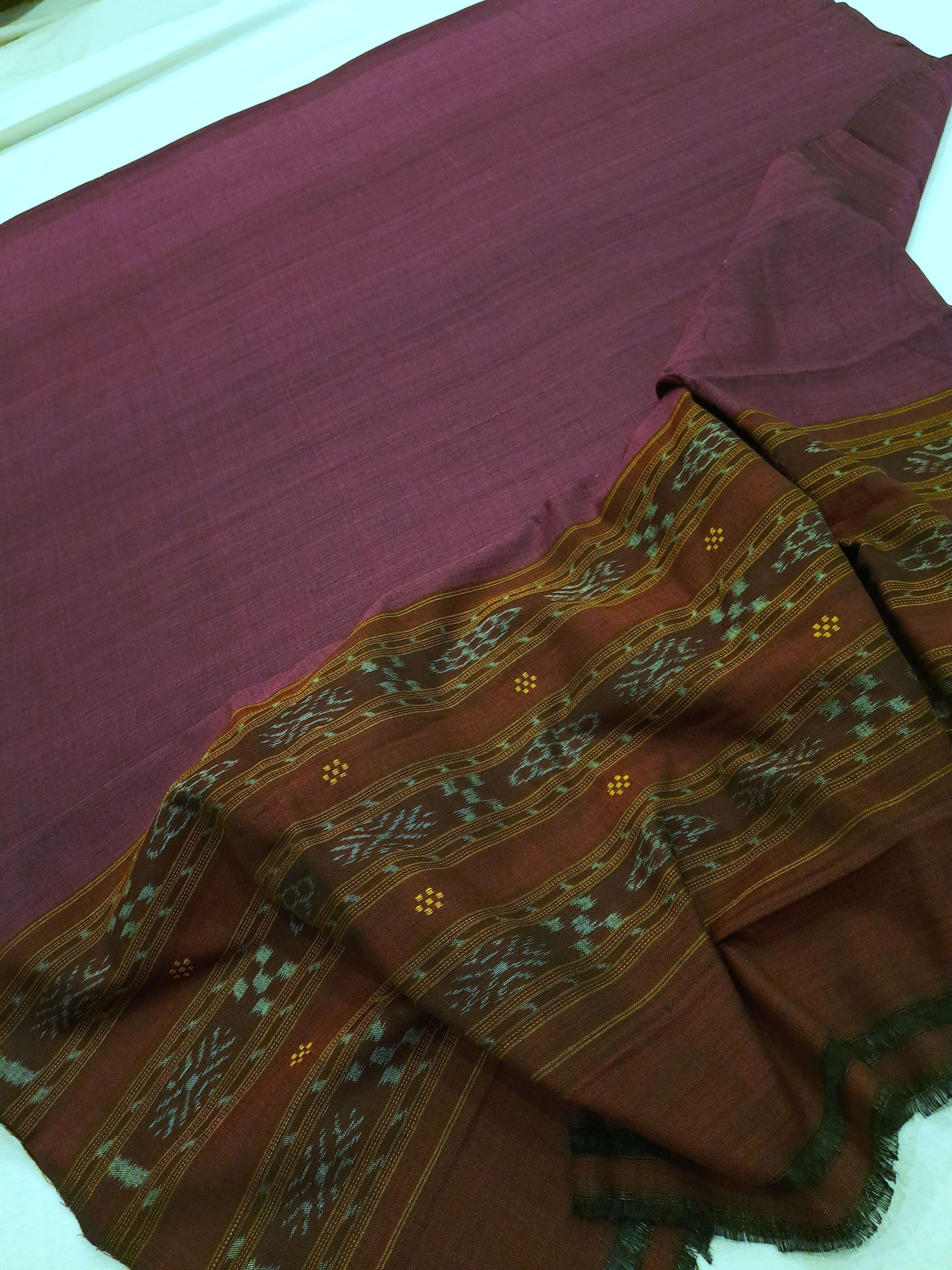 DarkPurple Odisha Cotton Ikat Dupatta