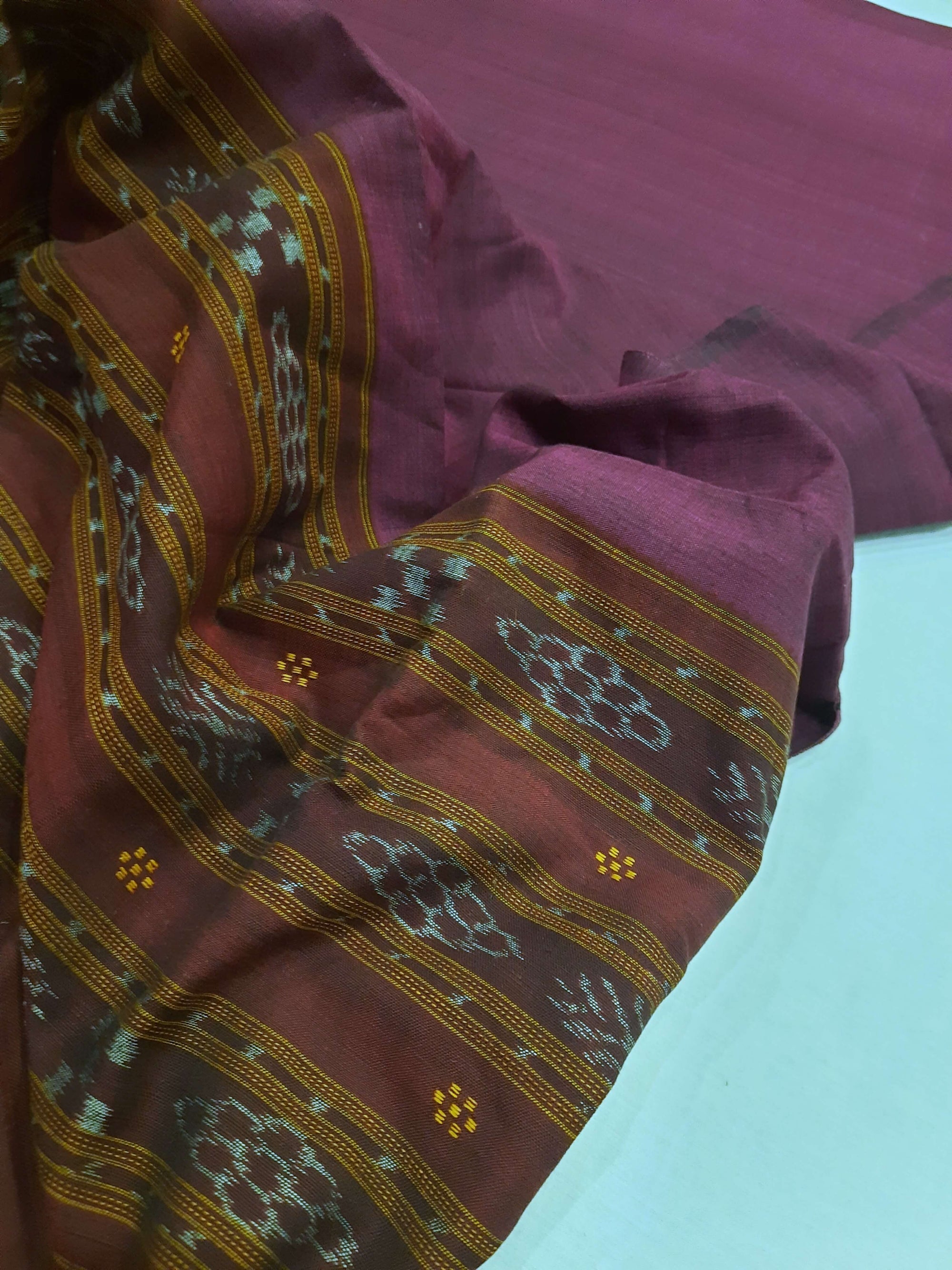 DarkPurple Odisha Cotton Ikat Dupatta