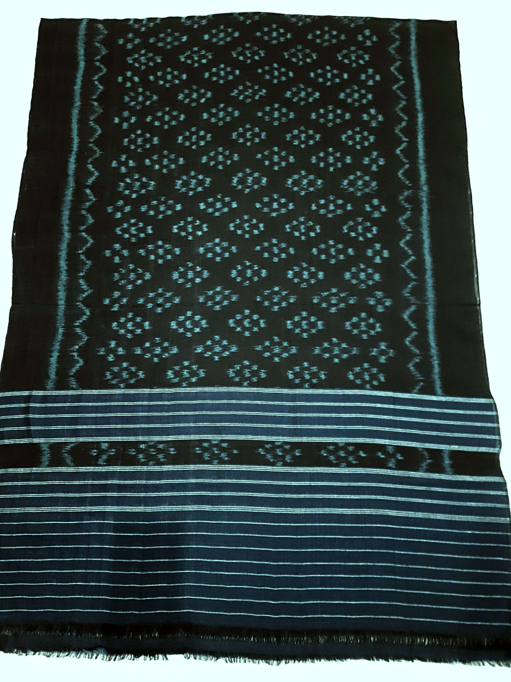 DarkBlue Odisha Cotton Ikat Dupatta
