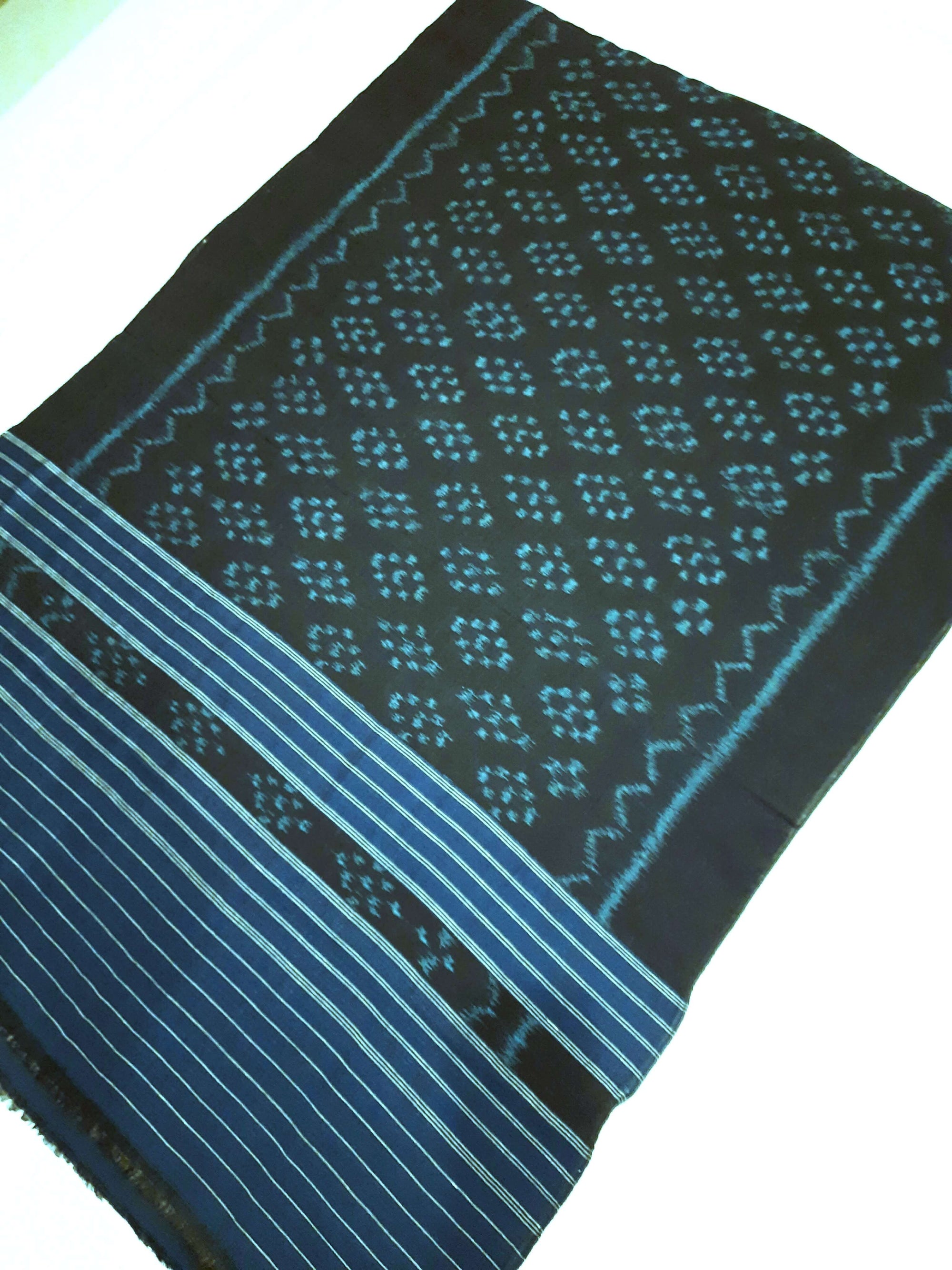 DarkBlue Odisha Cotton Ikat Dupatta